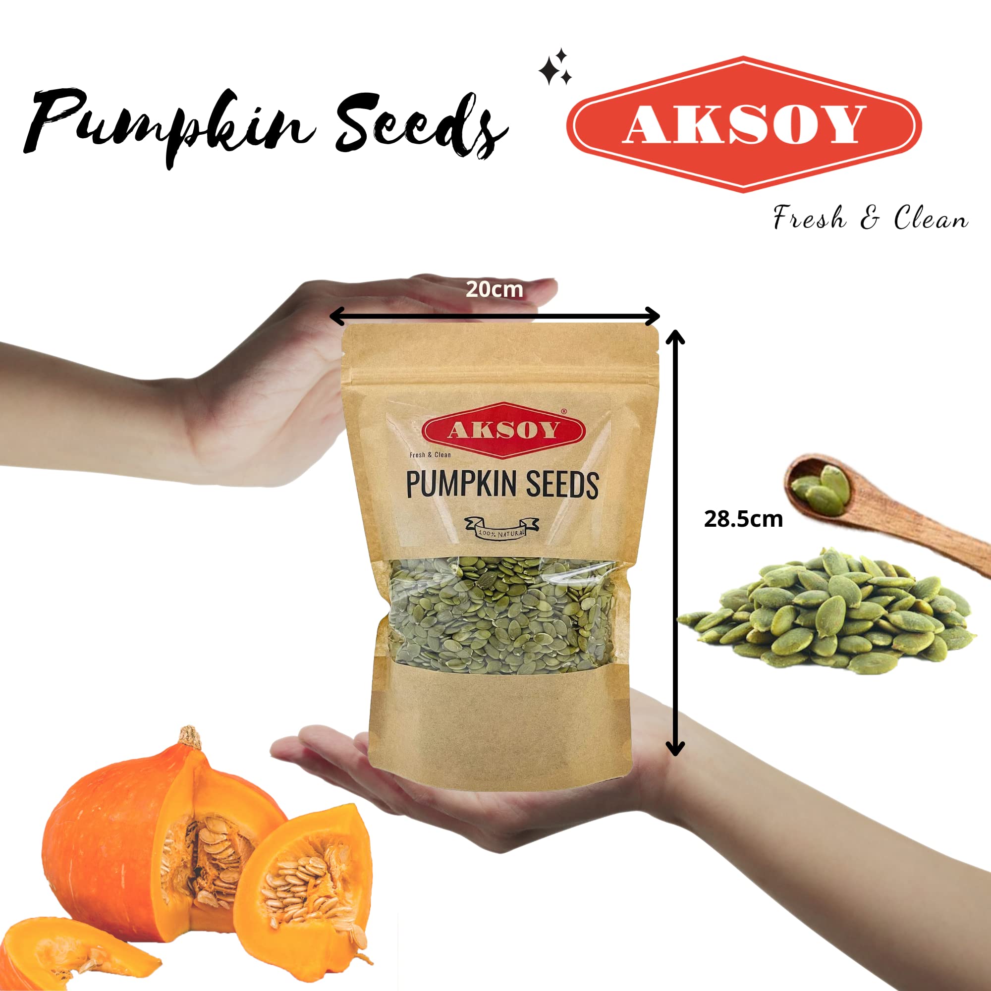 AKSOY Pumpkin Seeds - 650g Raw & Vegan | Rich in Antioxidants & Magnesium 3