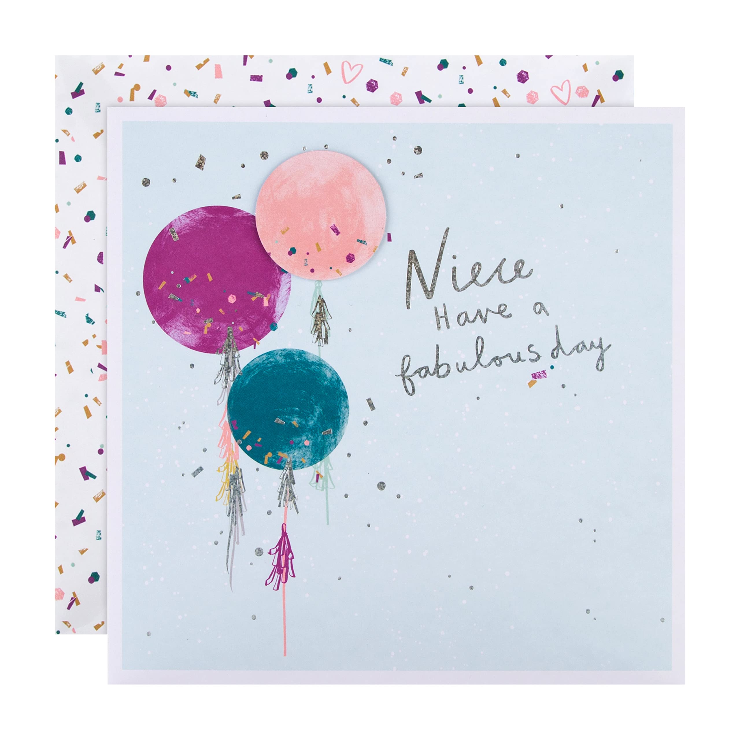 Hallmark Birthday Card for Niece - Large Size with Silver Foil & 3D Attachment 1