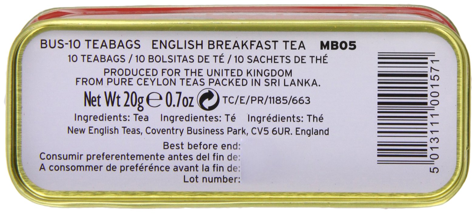 New English Teas London Bus Tea Caddy with 20 English Breakfast Teabags 4