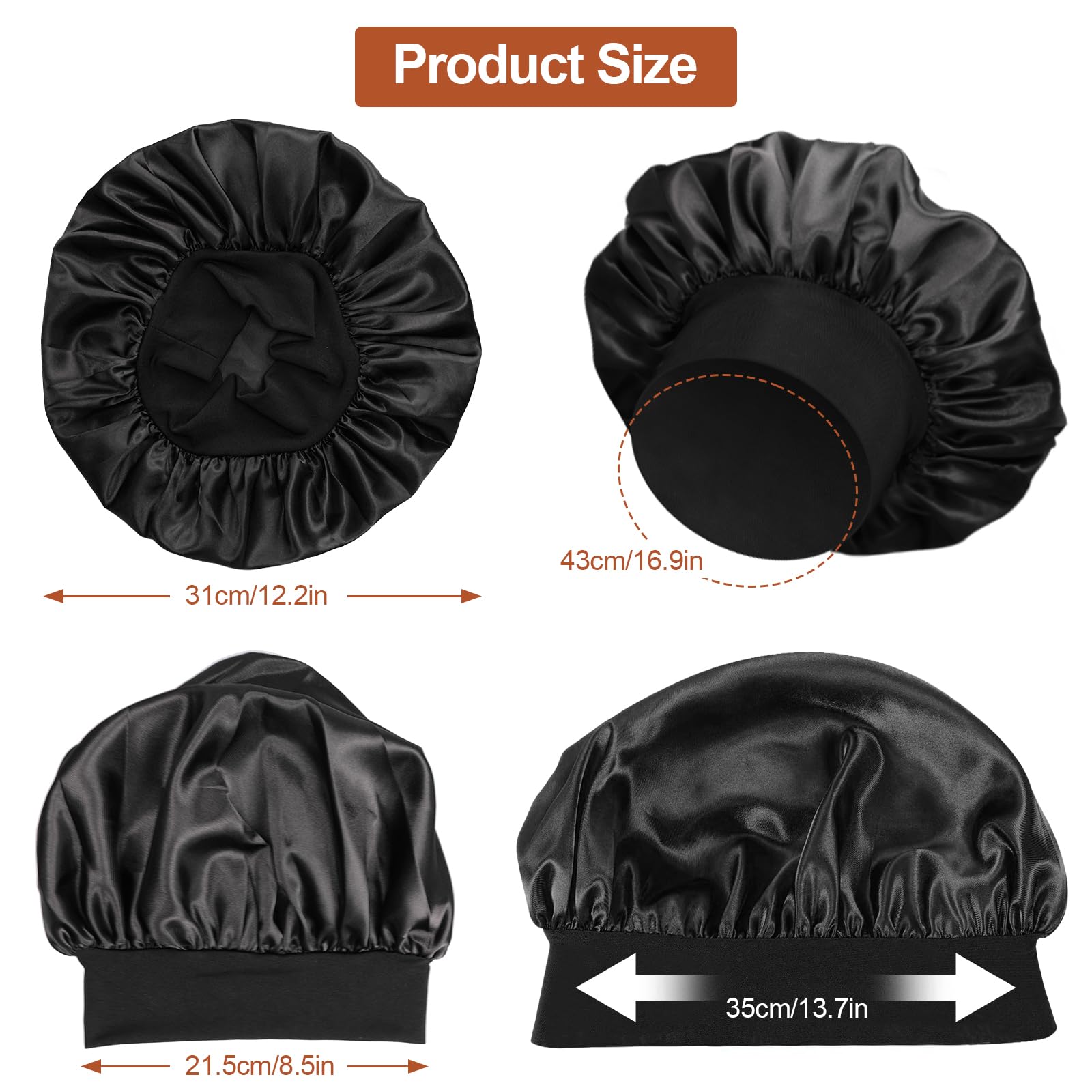 MOXYOY Silk Bonnet - Protects Hair While Sleeping | Breathable | Reusable 5