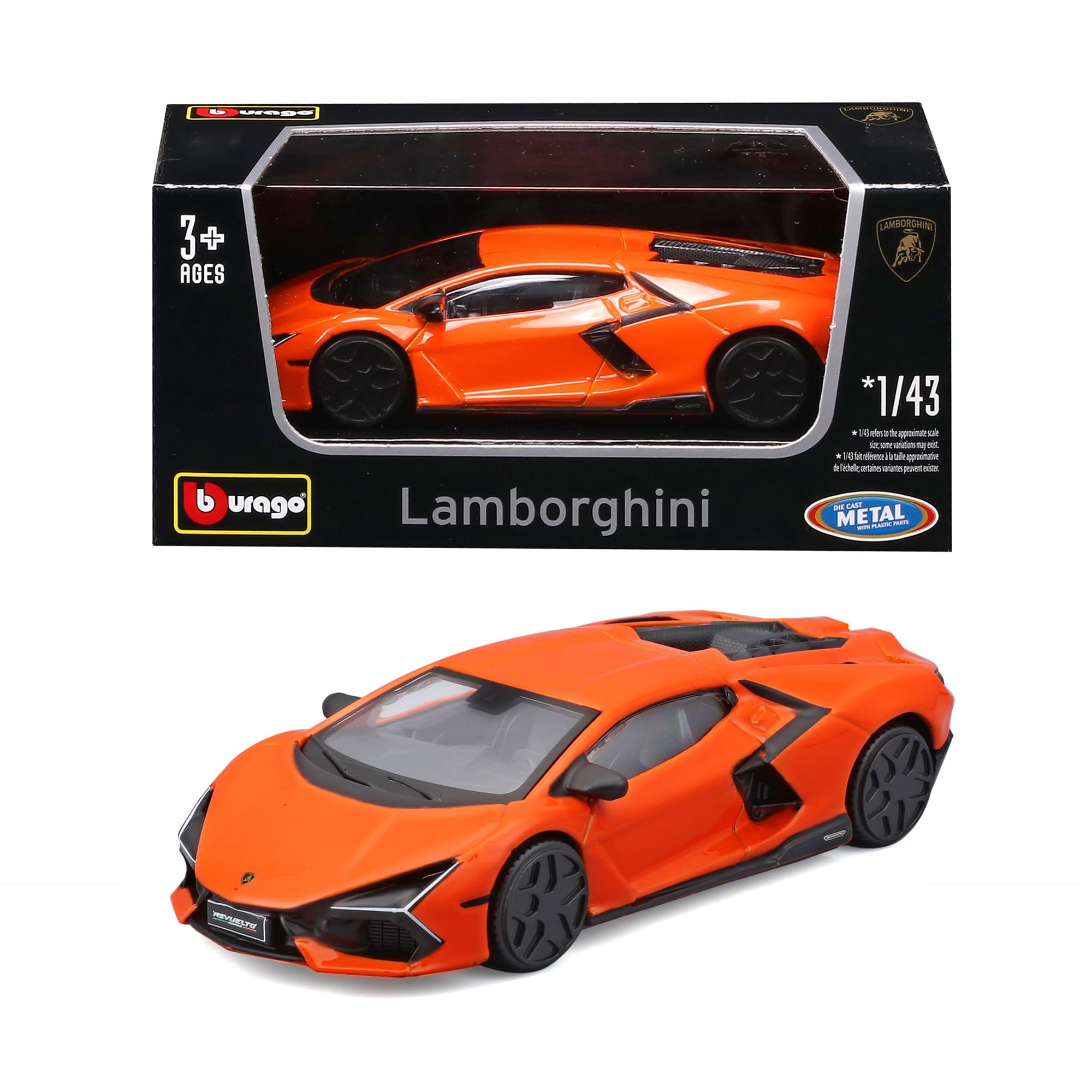 Bburago - Lamborghini Revuelto Orange, 1:43 Scale Die-Cast Metal Car, Super 1