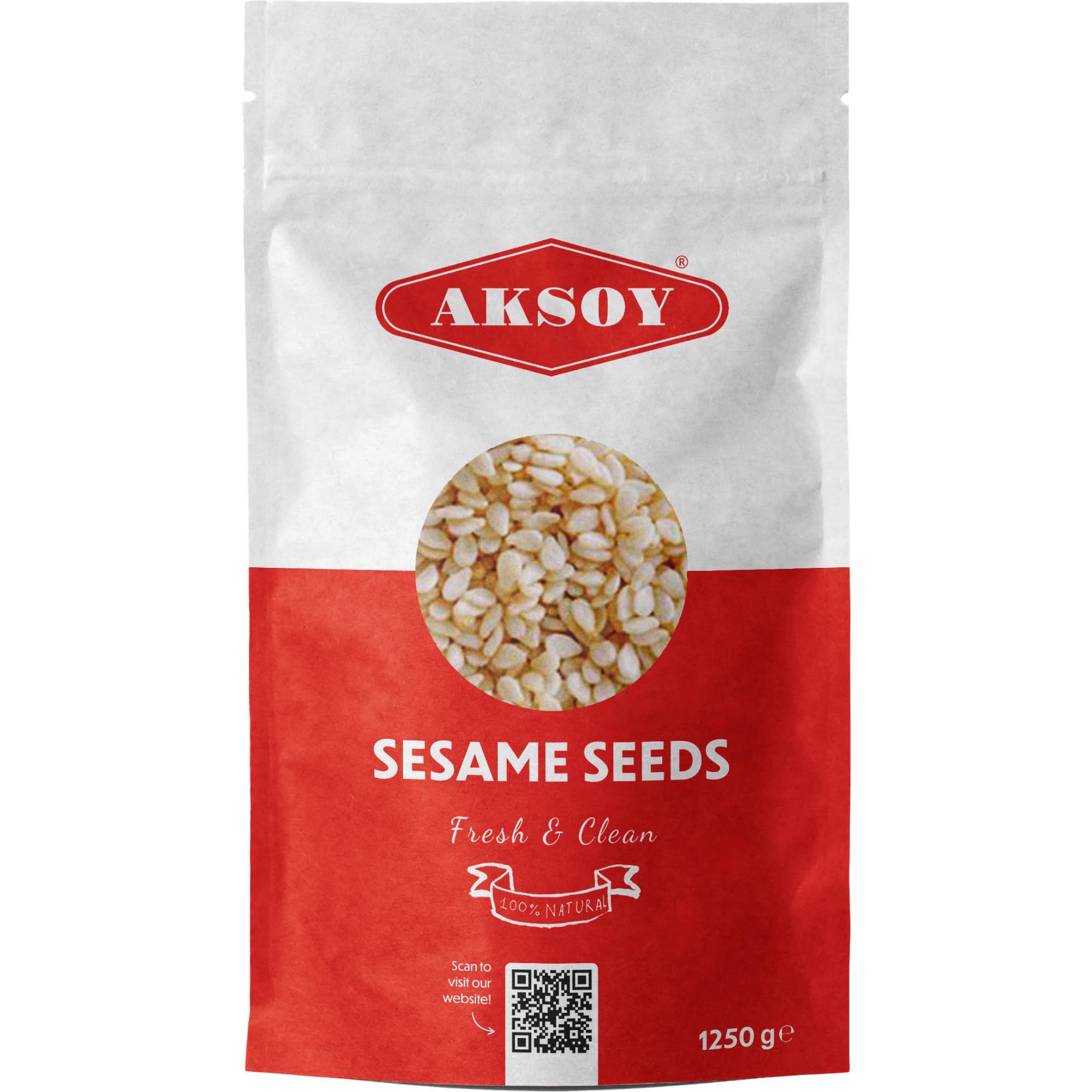 AKSOY Hulled Sesame Seeds - 100% Natural, Non-GMO, Fresh | 1250g 1