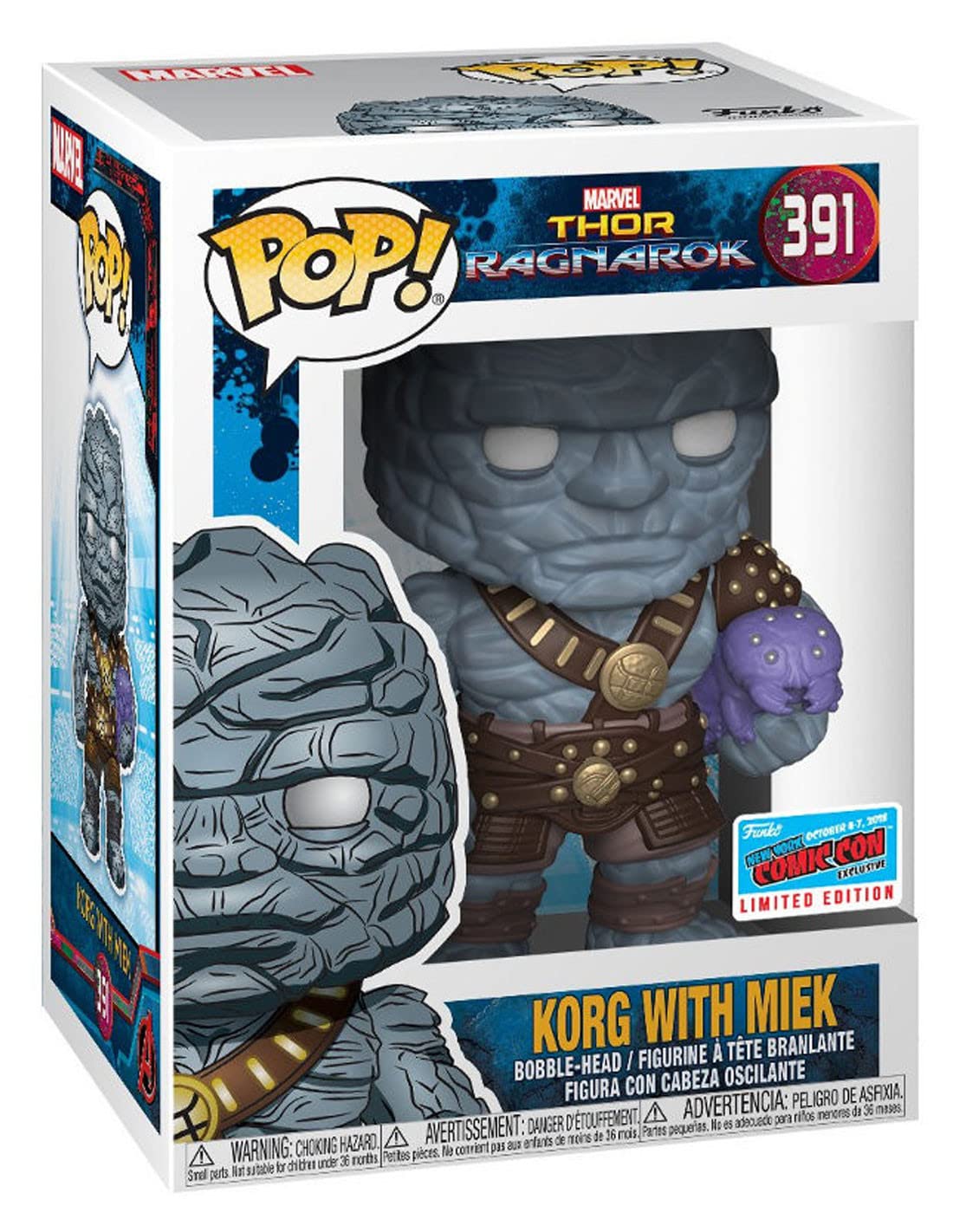 Funko Pop! Marvel: Thor Ragnarok - Korg w/Miek Vinyl Figure (30763)