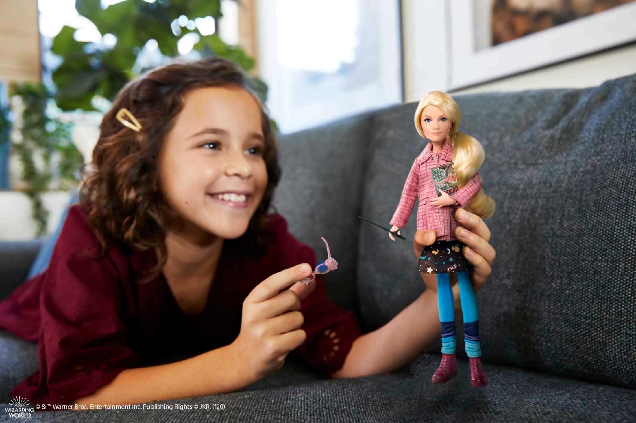 Harry Potter Luna Lovegood Collectible Doll - 10-inch Poseable Figure with Quibbler, Spectrespecs & Wand, Ages 6+
