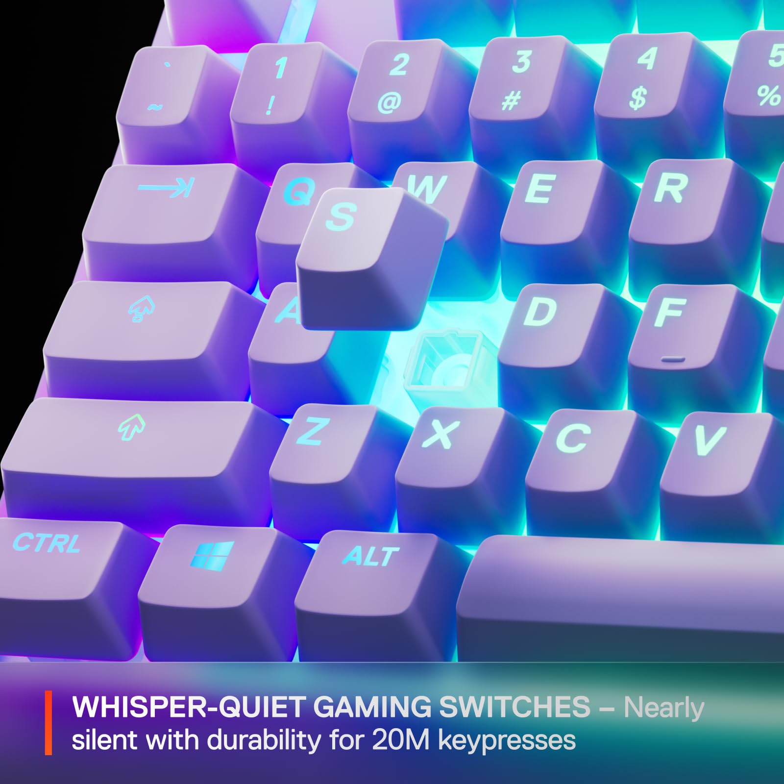 SteelSeries Apex 3 TKL Gaming Keyboard - Lavender - Tenkeyless Compact RGB 5