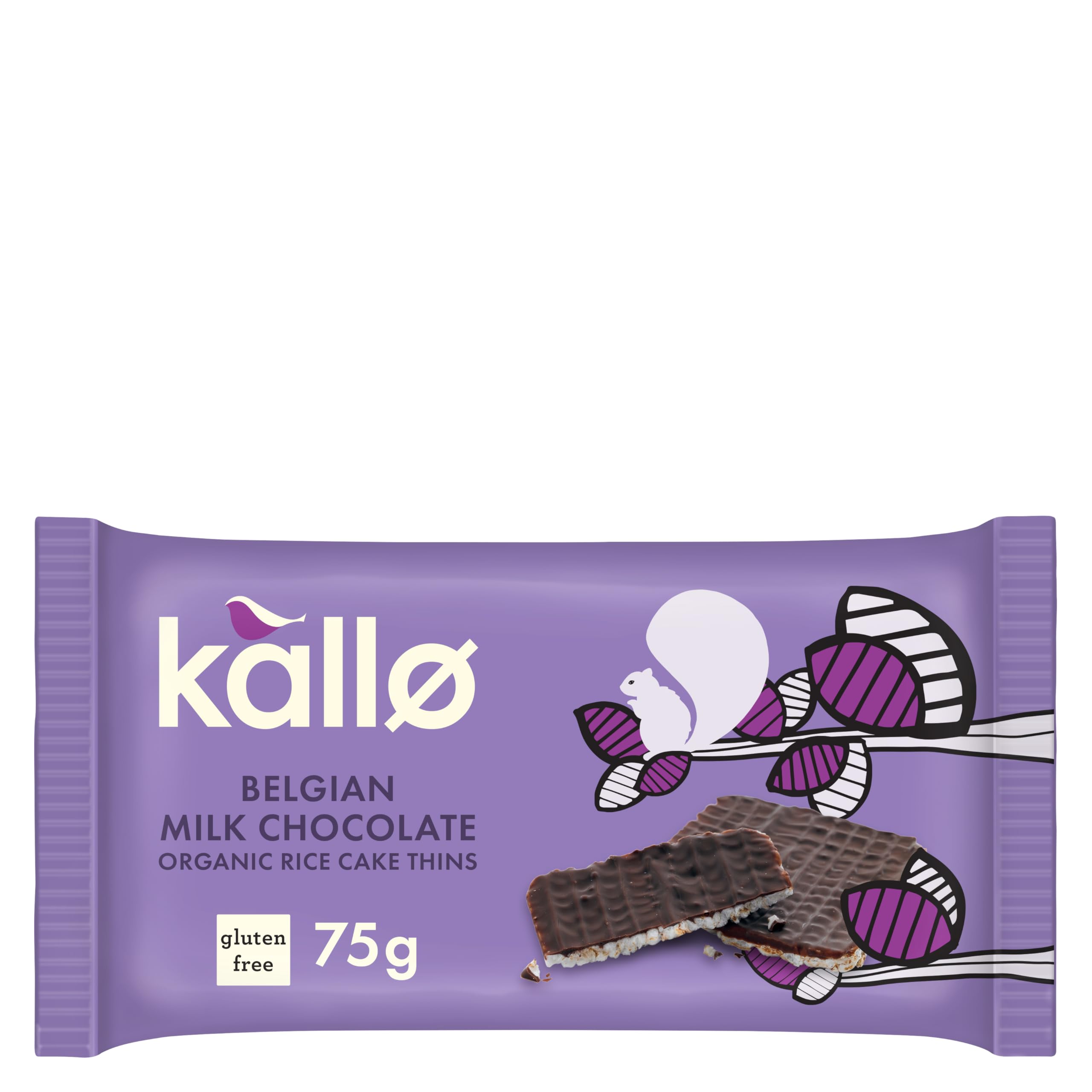 Kallo Organic Belgian Milk Chocolate Thins - Gluten Free Rice Cake | 75 g