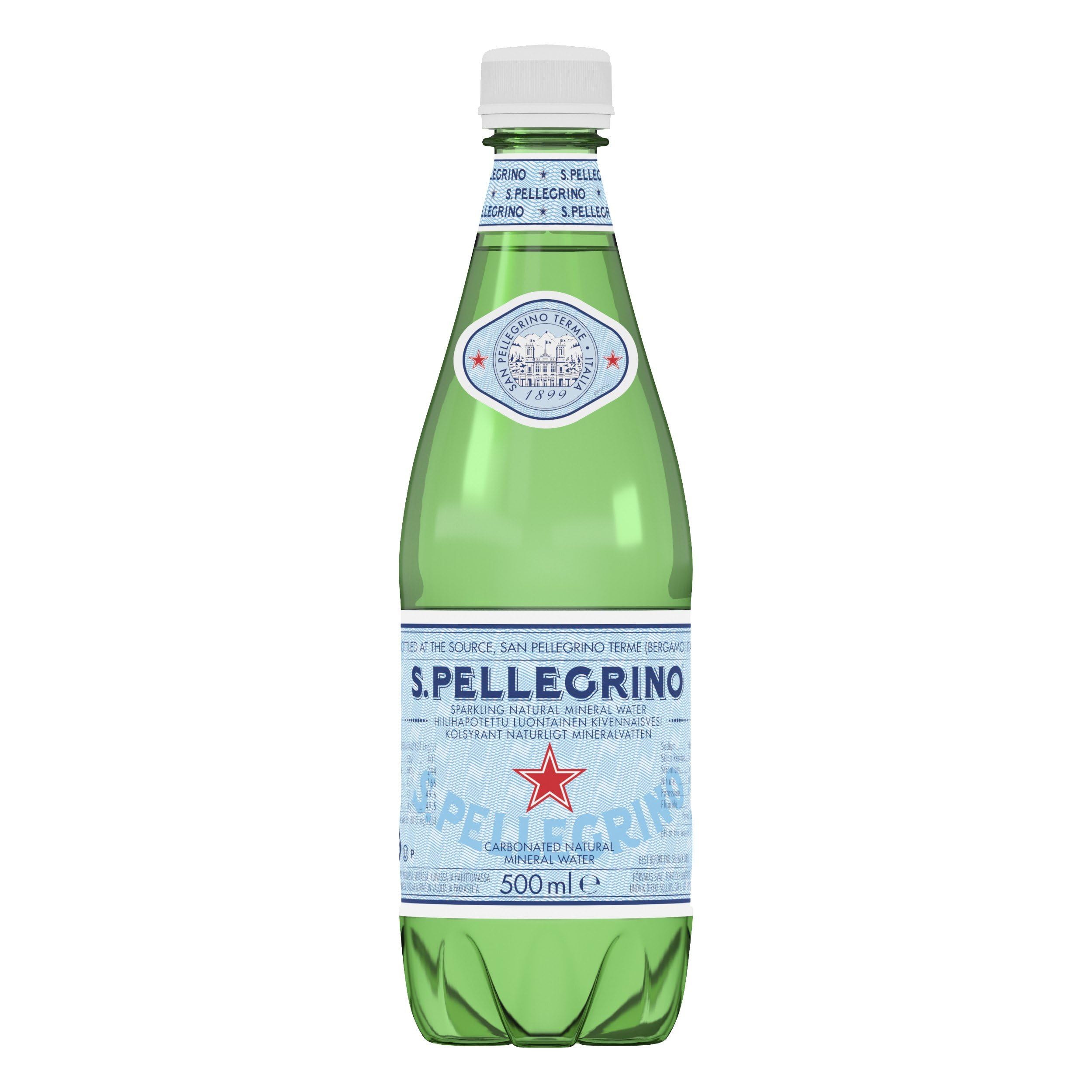 San Pellegrino Sparkling Natural Mineral Water - 500ml Bottle | Naturally Carbonated