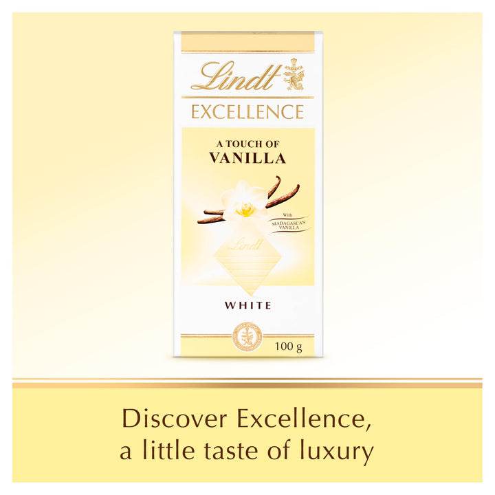 Lindt EXCELLENCE White Chocolate Bar with Madagascan Vanilla - 100g