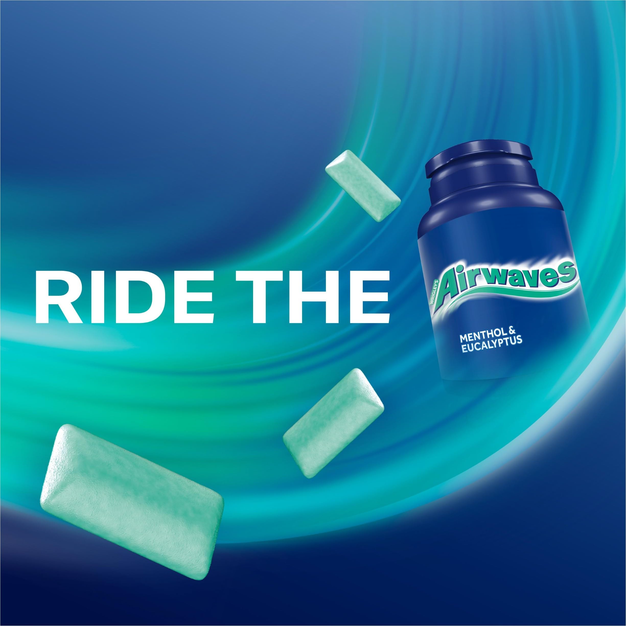 AirWaves Menthol & Eucalyptus Sugar Free Chewing Gum - 46 Pieces Bottle