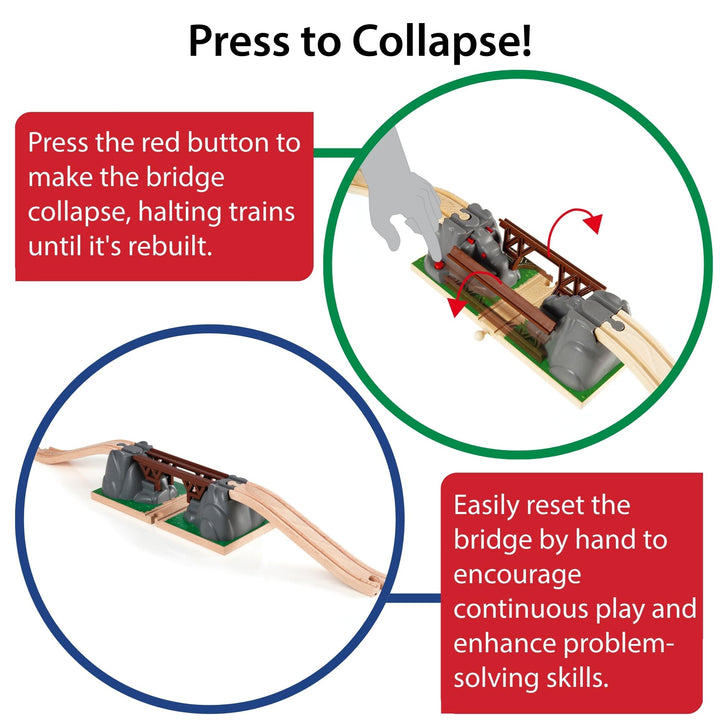 Zusammenklappbare Eisenbahnbrücke von BRIO World für Kinder ab 3 Jahren – kompatibel mit allen BRIO-Eisenbahnsets und Zubehör