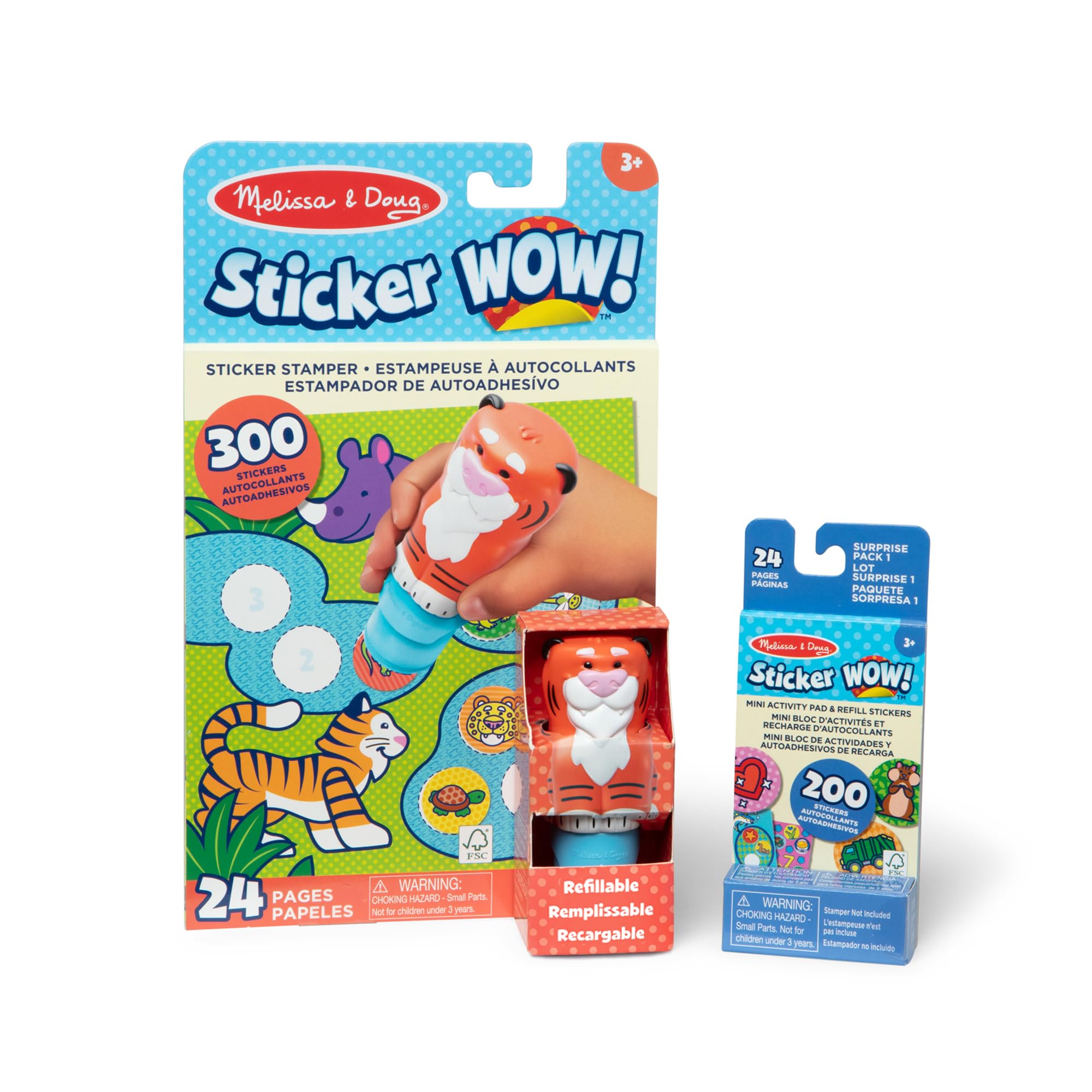 Melissa & Doug Sticker WOW! Tiger Bundle - 500 Safari Stickers, 2 Activity Pads | Multi-color 1