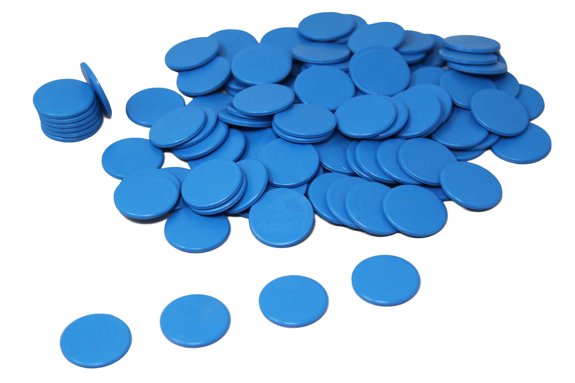 Wissner Game Chips - 100 Blue Counting Markers | ø 25mm | RE-Plastic® Eco-Friendly 1