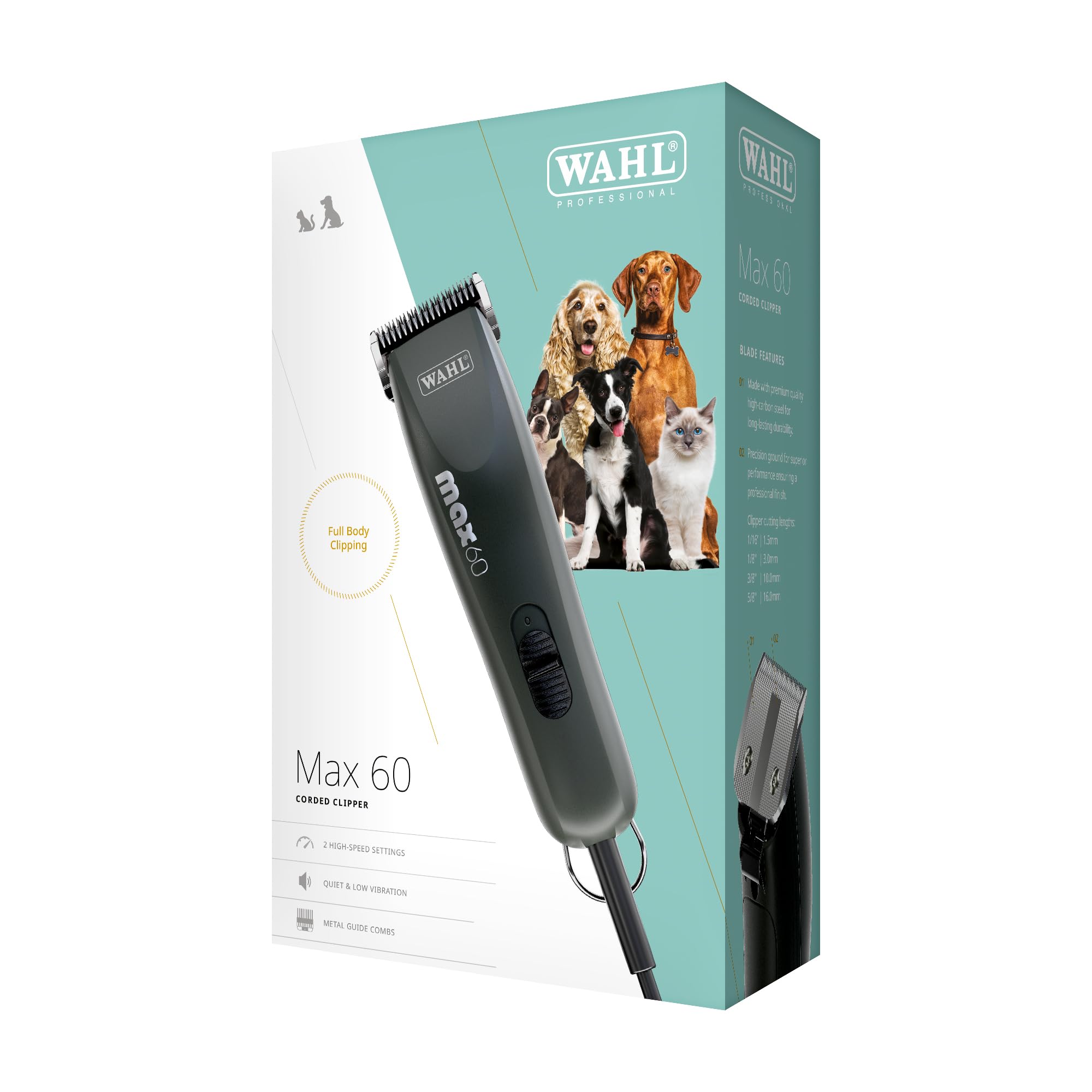 Wahl Max 60 Professional Pet Grooming Clipper - Low Vibration | Two Speed Control | All Coats 2