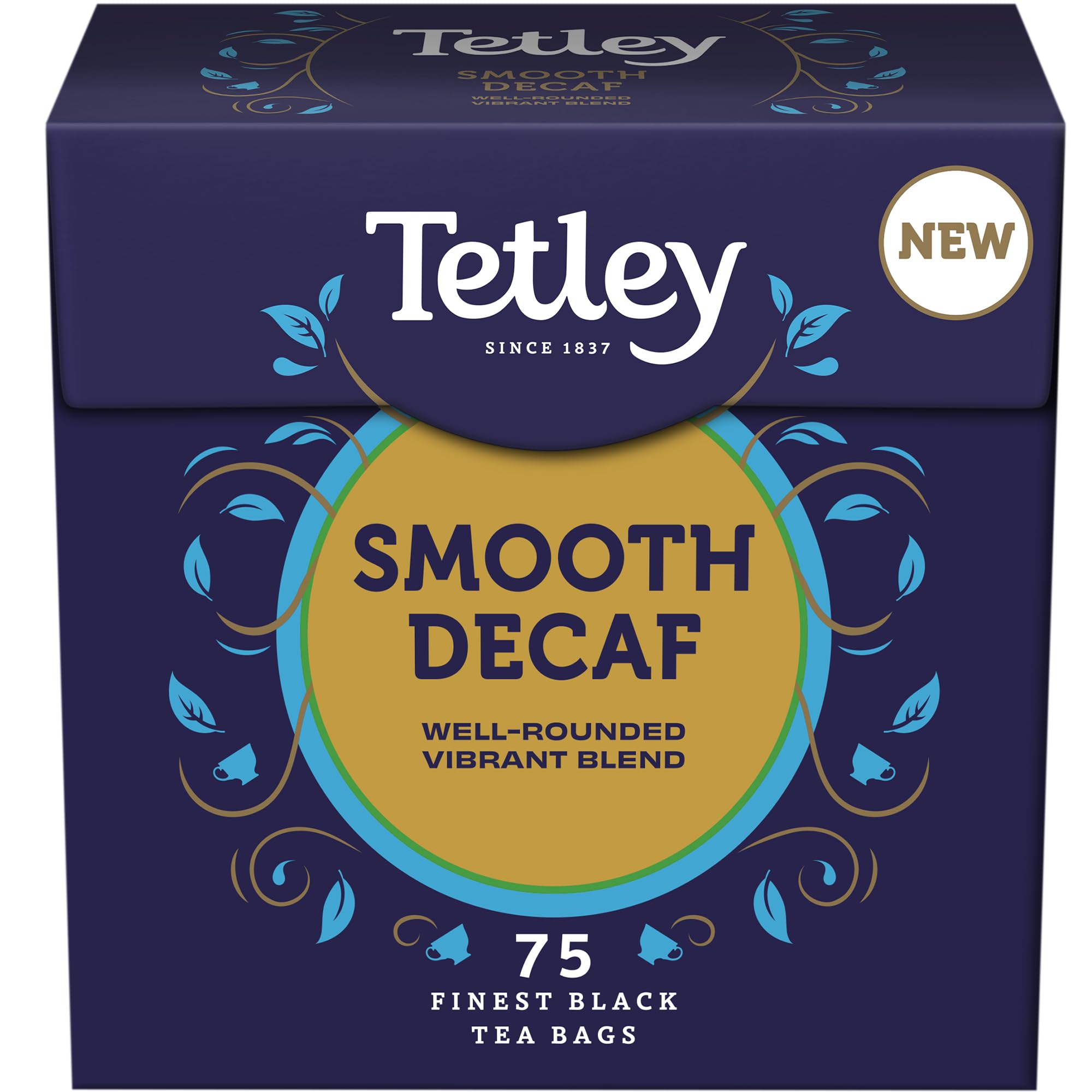 Tetley Smooth Decaf Black Tea Bags - Caffeine-Free | 75 Count | Rainforest Alliance Certified 1