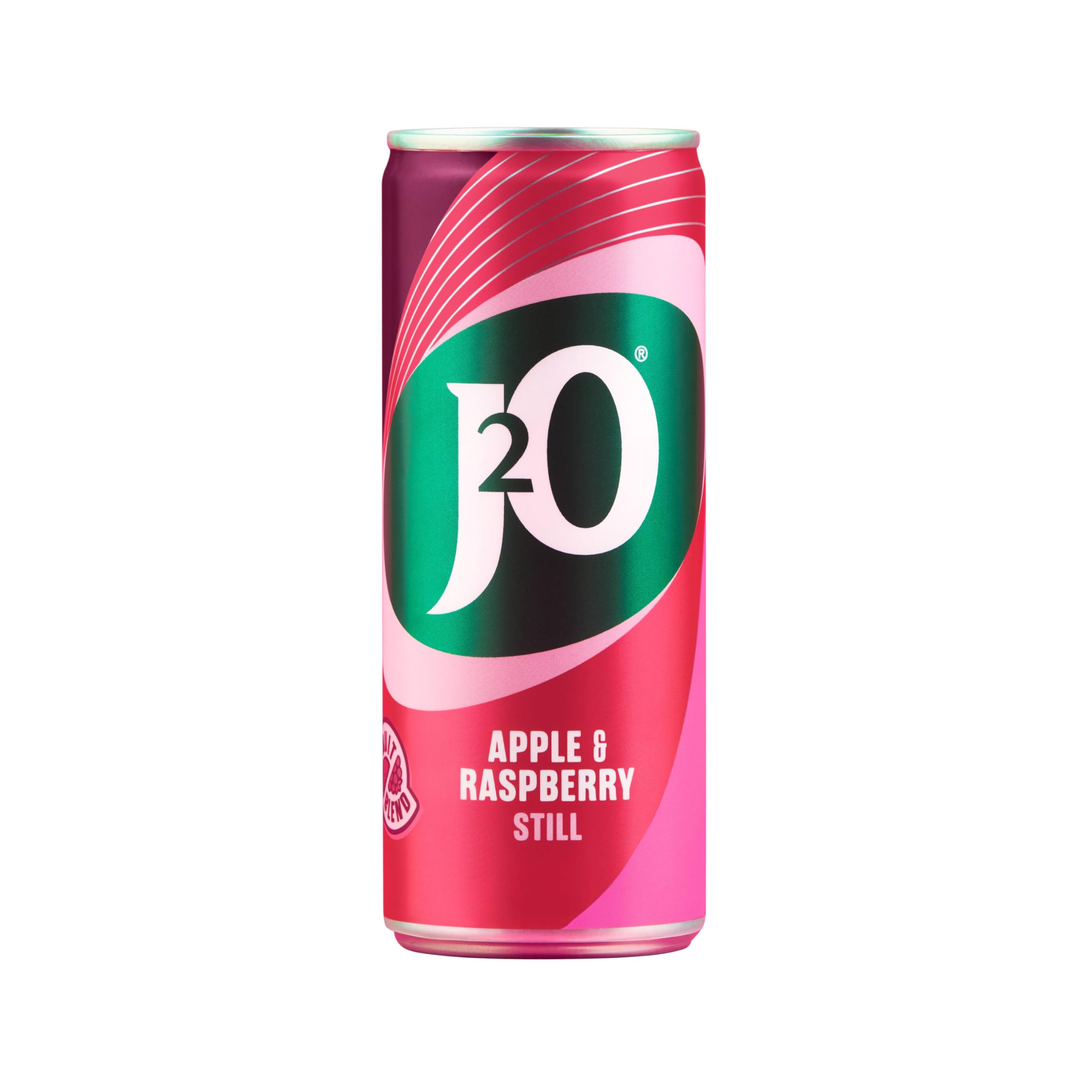 J2O Apple & Raspberry Fruit Drink Cans - 4 x 250ml Pack | Low Calorie 7