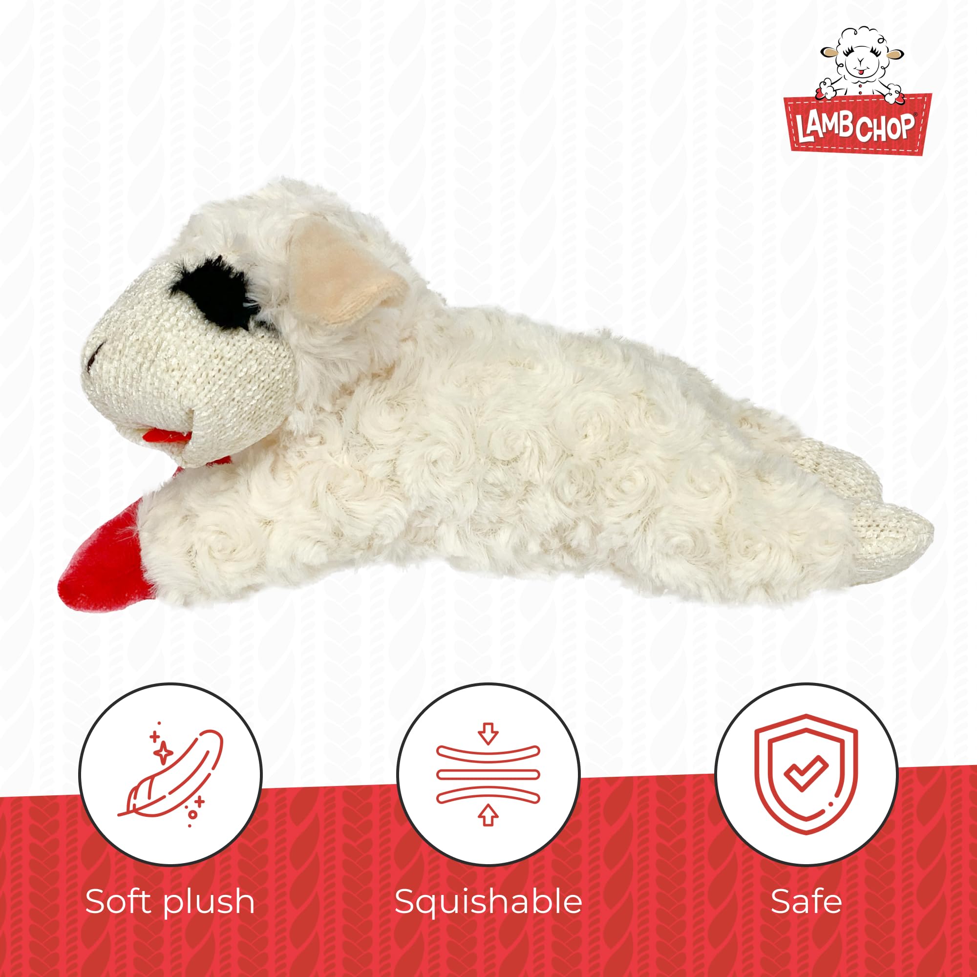 Multipet Lambchop Plush Dog Toy - Soft Cuddly Squeaky Toy for Small/Medium Breeds | 10 Inch 3