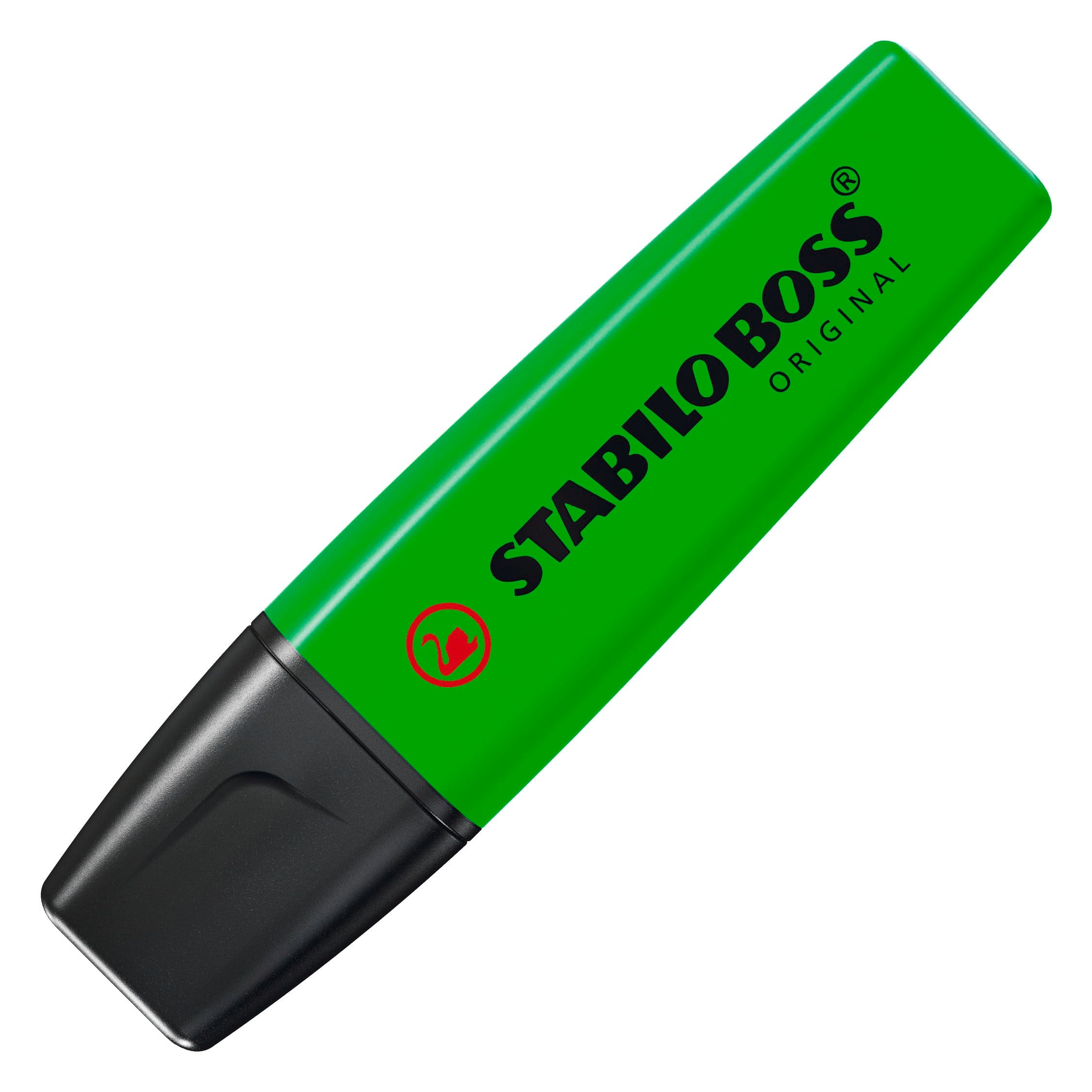 STABILO BOSS ORIGINAL Highlighter - Pack of 4 Green | 2mm & 5mm Line Widths | 4 Hour Cap-Off Time