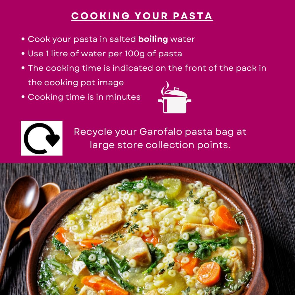 Garofalo Gluten Free Anellini Small Soup Pasta, 400g - Corn, Brown Rice & Quinoa 6