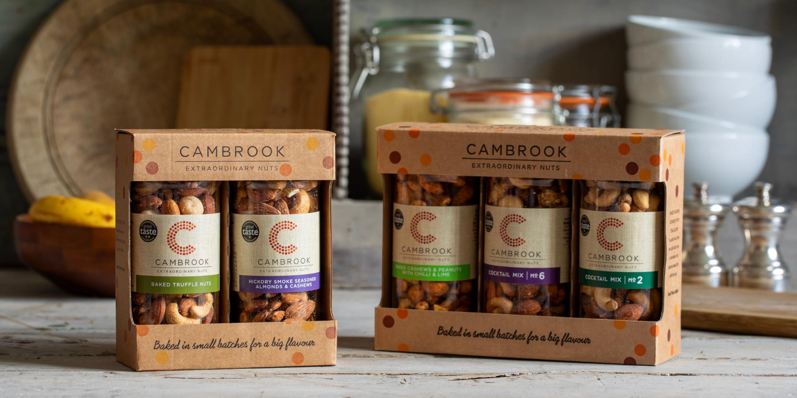 Cambrook 2 Jar Gift Set - Hickory Smoke Almonds & Cashews, Baked Truffle Nuts | 860g Total 4