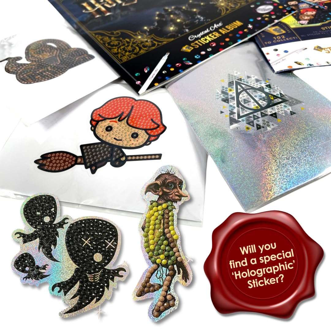 CRYSTAL ART Harry Potter Sticker Pack - 3 Mystery Diamond Art Collectible Stickers