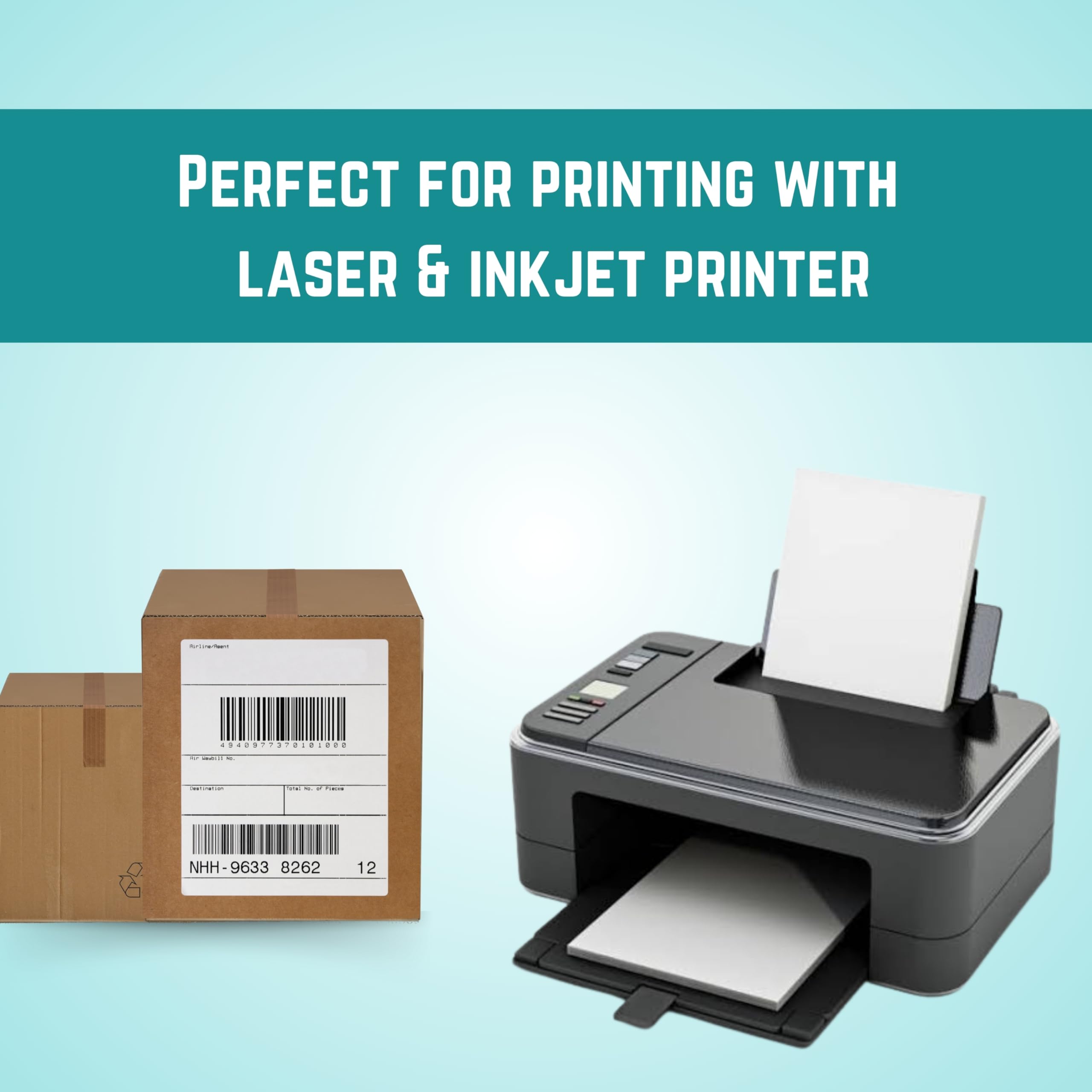 Double Dragon A4 White Matte Printer Labels - 50 Sheets Self-Adhesive Sticker Paper for Inkjet/Laser