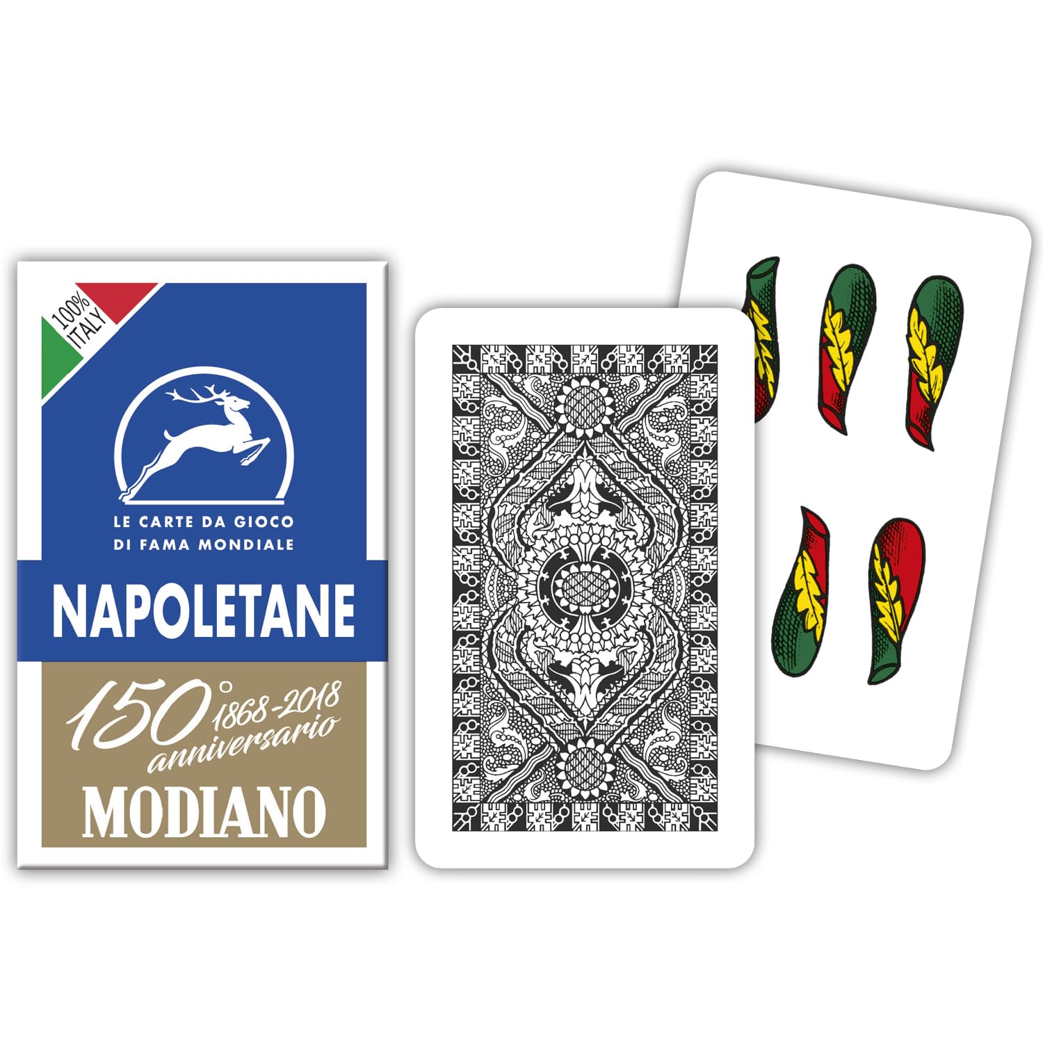 Modiano Le carte da gioco Napoletane del 150° anniversario - Reinforced Cardboard, Neapolitan Blue | Model 300081 1
