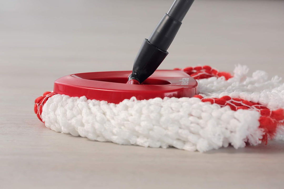 Vileda - EasyWring and Clean Turbo 2-in-1 Microfibre Mop Refill Head, White/Red | Mop Refill