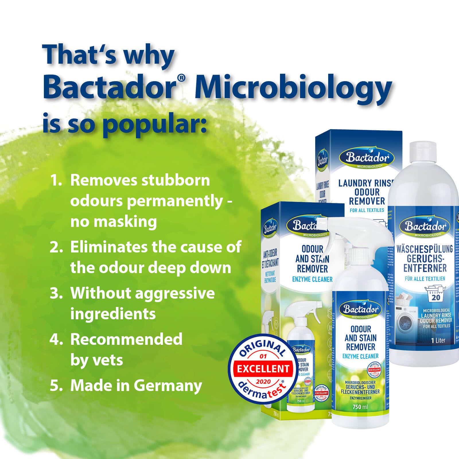 Bactador Enzyme Cleaner Concentrate - Permanent Odour & Stain Removal | 1L Concentrate 6
