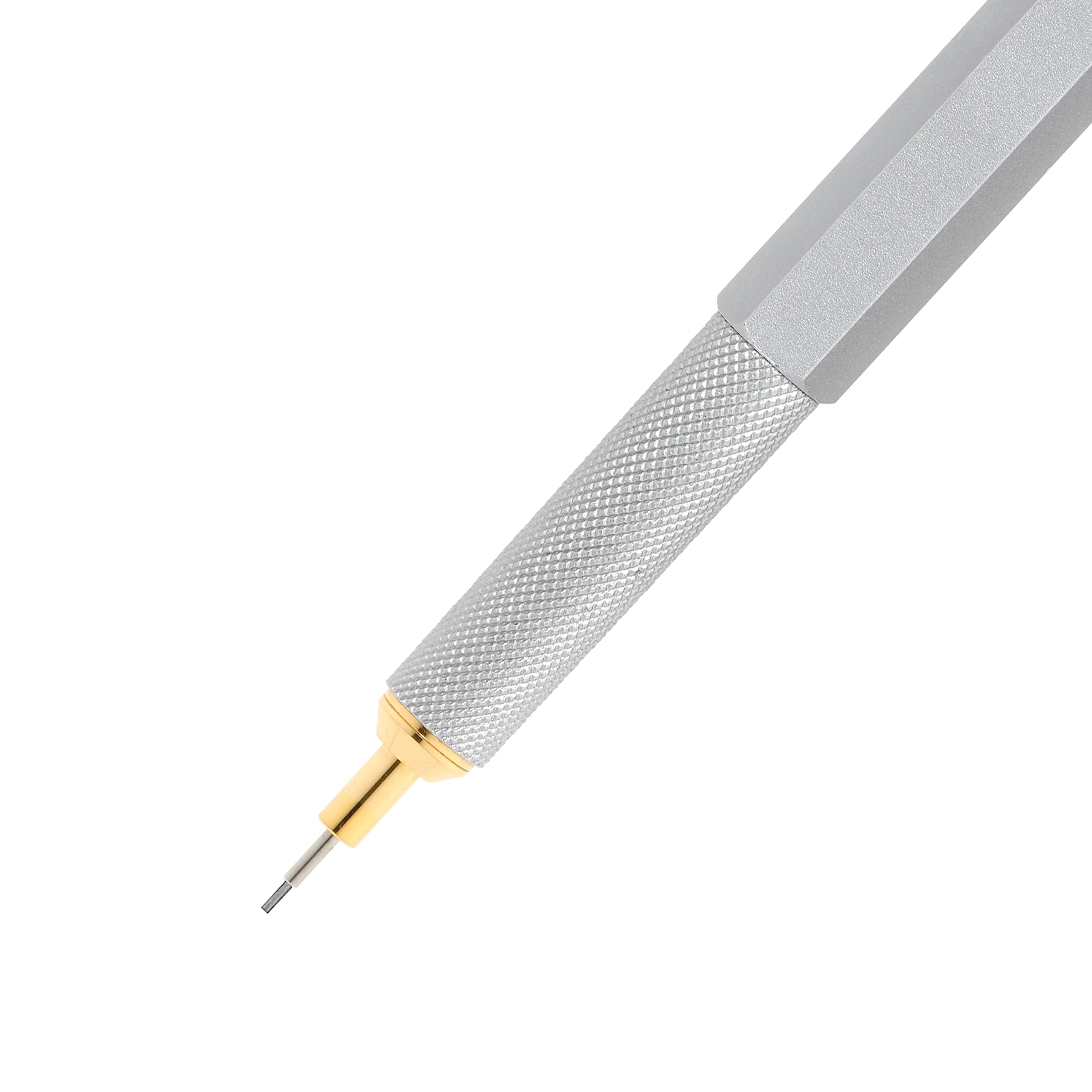 rOtring 800 Mechanical Pencil - 0.5 mm Line Size | Full Metal Body | Silver