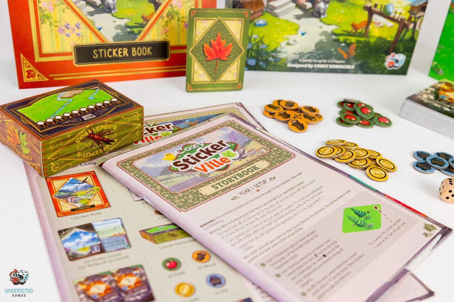 Asmodee Cozy Stickerville - Cooperative Family Board Game | Ages 8+ | 1-6 Players 8
