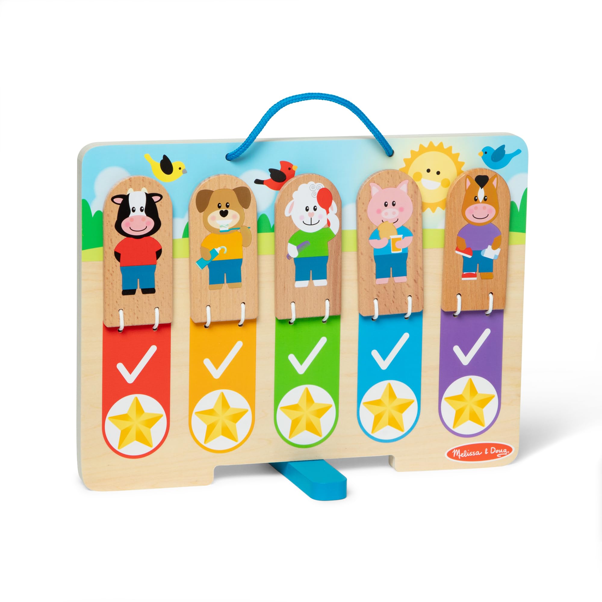 Melissa & Doug My Daily Routines Chart - Early Learning Toy for Kids Ages 3-6 | Double-Sided Interactive Board | FSC Certified Wood 1