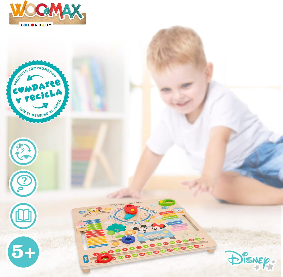 Mickey WOOMAX Disney Wooden Calendar - Educational Wooden Toy for Kids