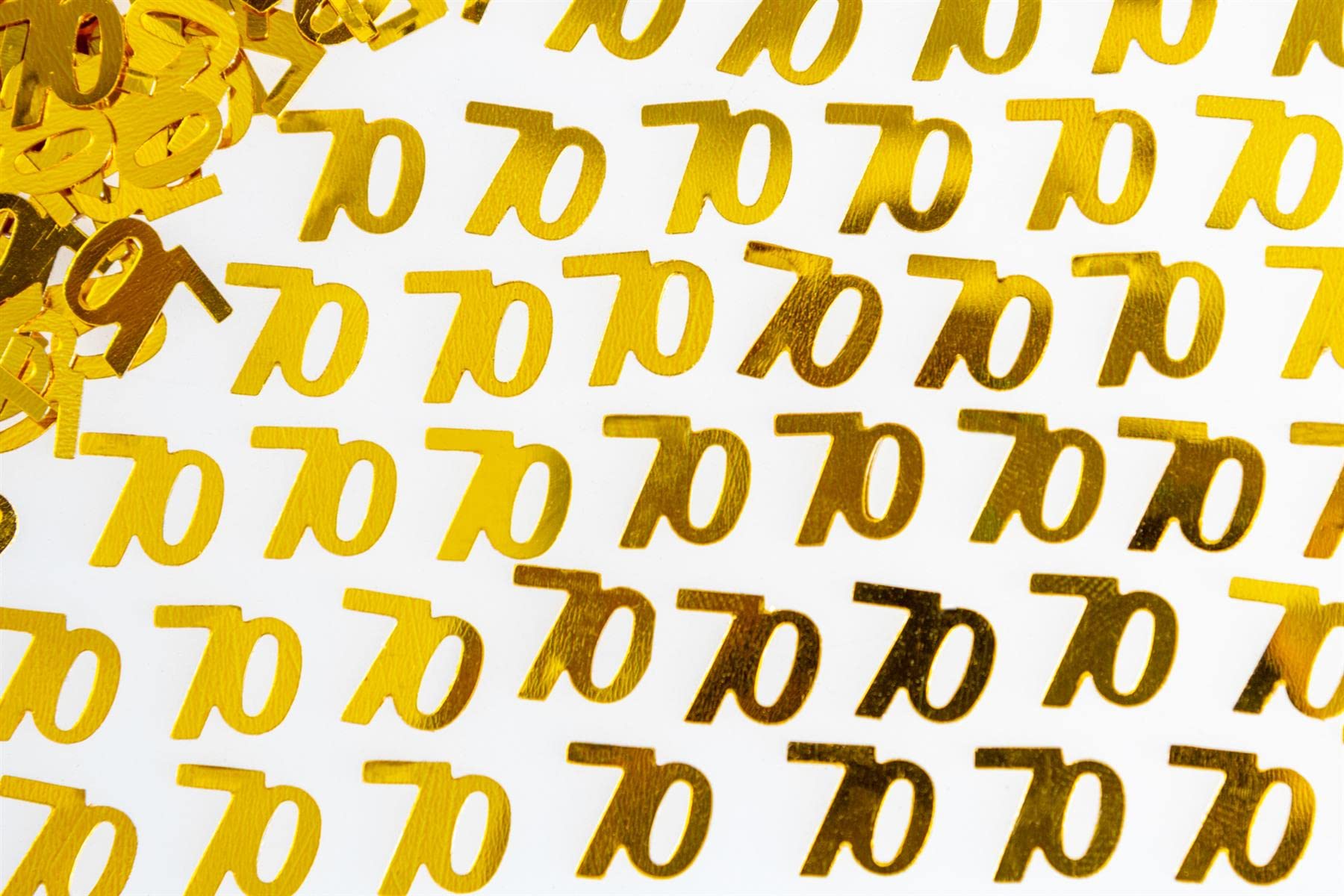 SHATCHI 14g Gold 70th Birthday Confetti Foil Metallic Glitz Table Scatter 1