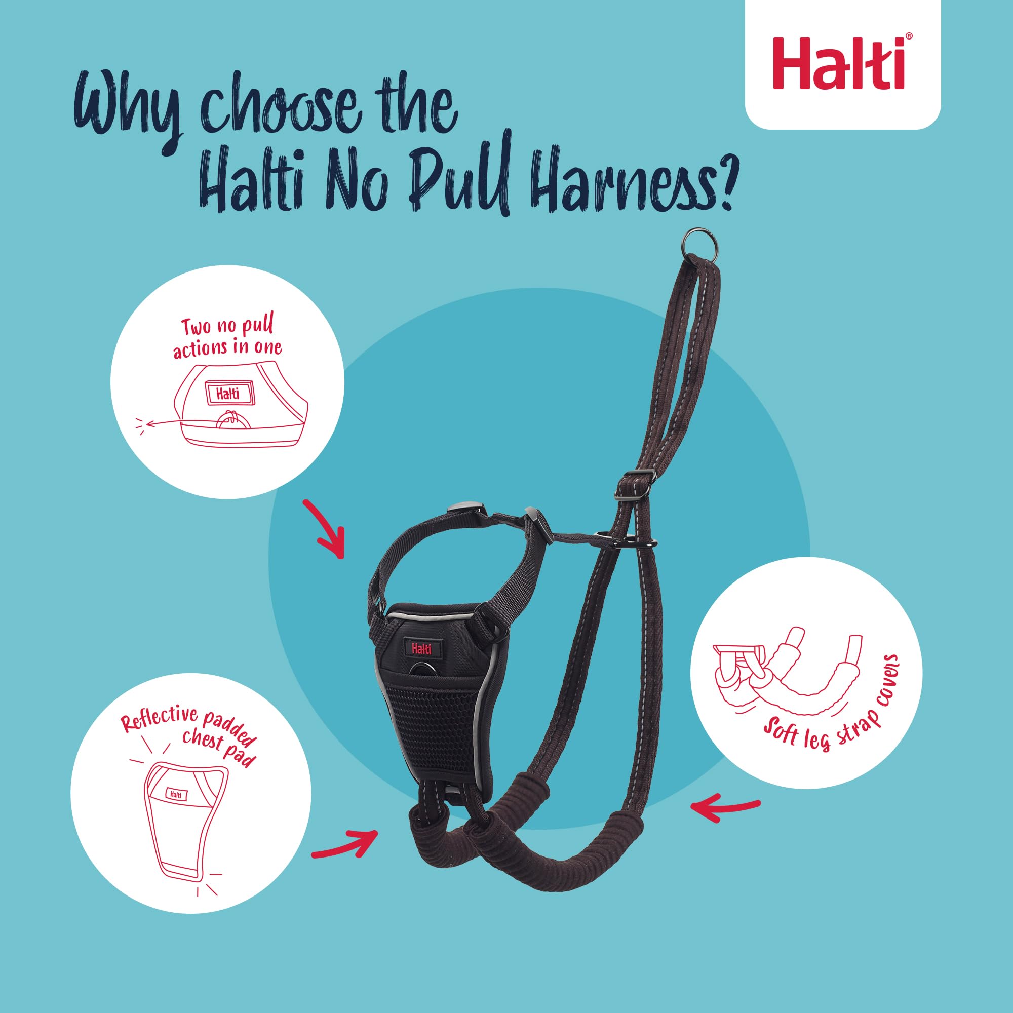 Halti No Pull Harness - Front Control Steering & Lifting Action | Size S, Black 4