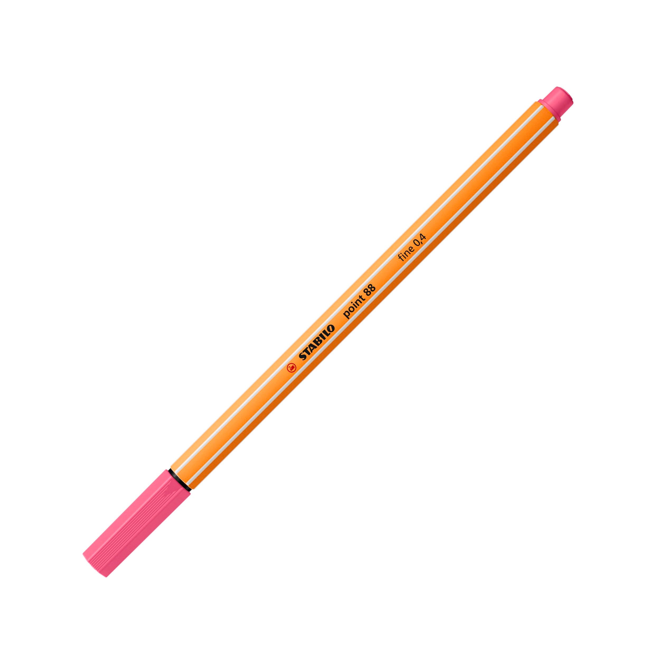 STABILO point 88 Fineliner - 0.4mm Metal Tip, Assorted Pastel Shades | 8 Count Wallet
