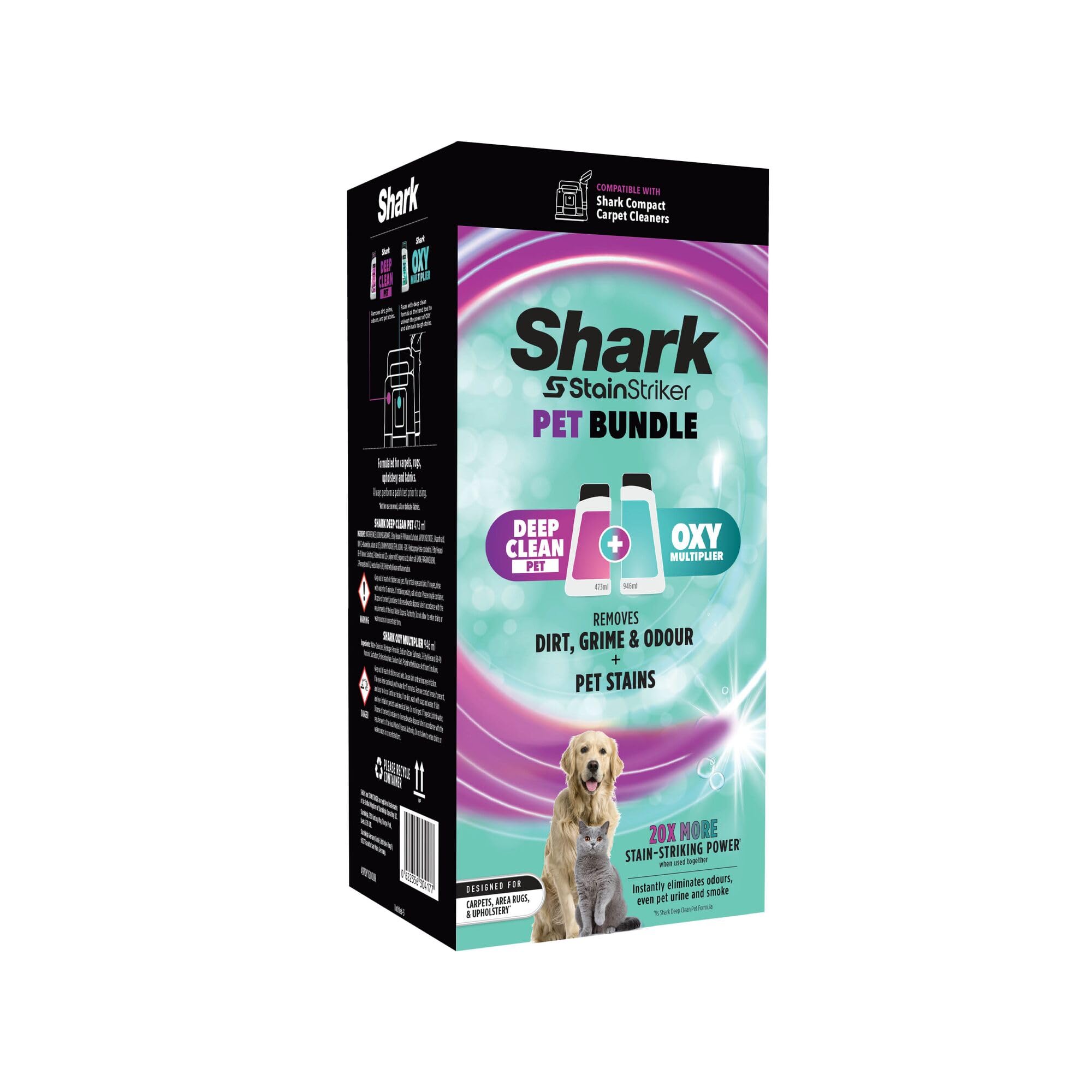 Shark StainStriker Pet Formula Bundle 946ml Oxy Multiplier Refill | Deep Clean Pet Formula