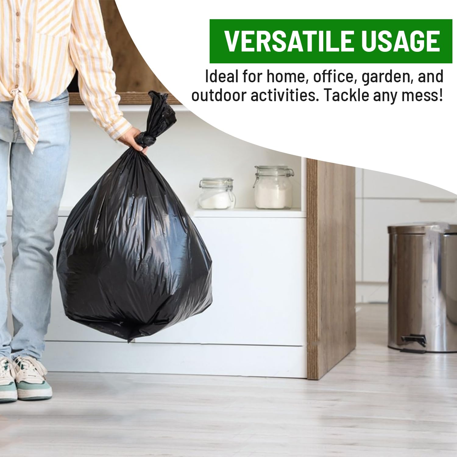 Delka Heavy Duty Black Bin Bags – 30 Micron Extra Strong Leak-Proof 75L Garbage Liners – 25 Pack 4