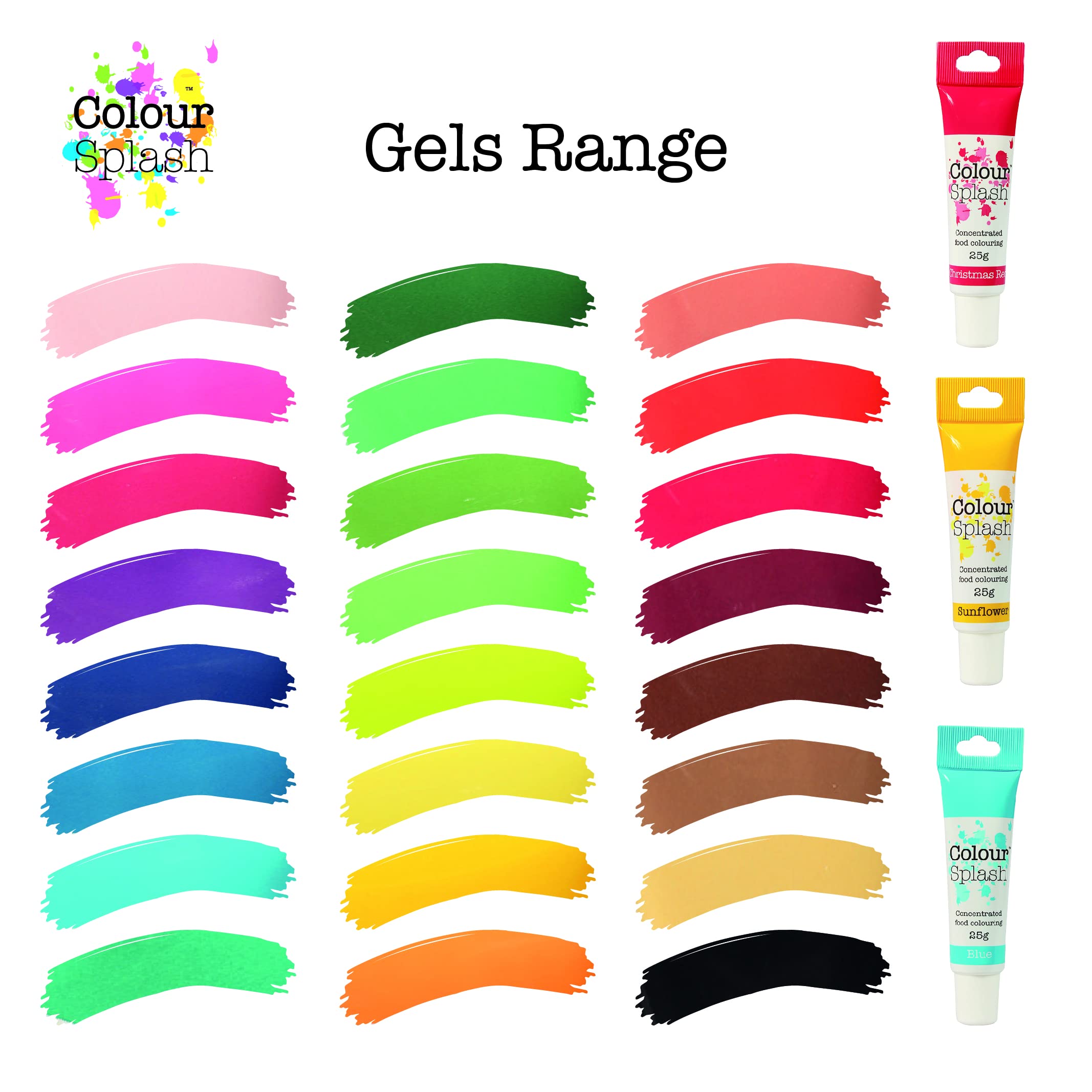 Colour Splash Food Colouring Gels - Rainbow Brights 5 Pack, Highly Concentrated Gel for Baking 7