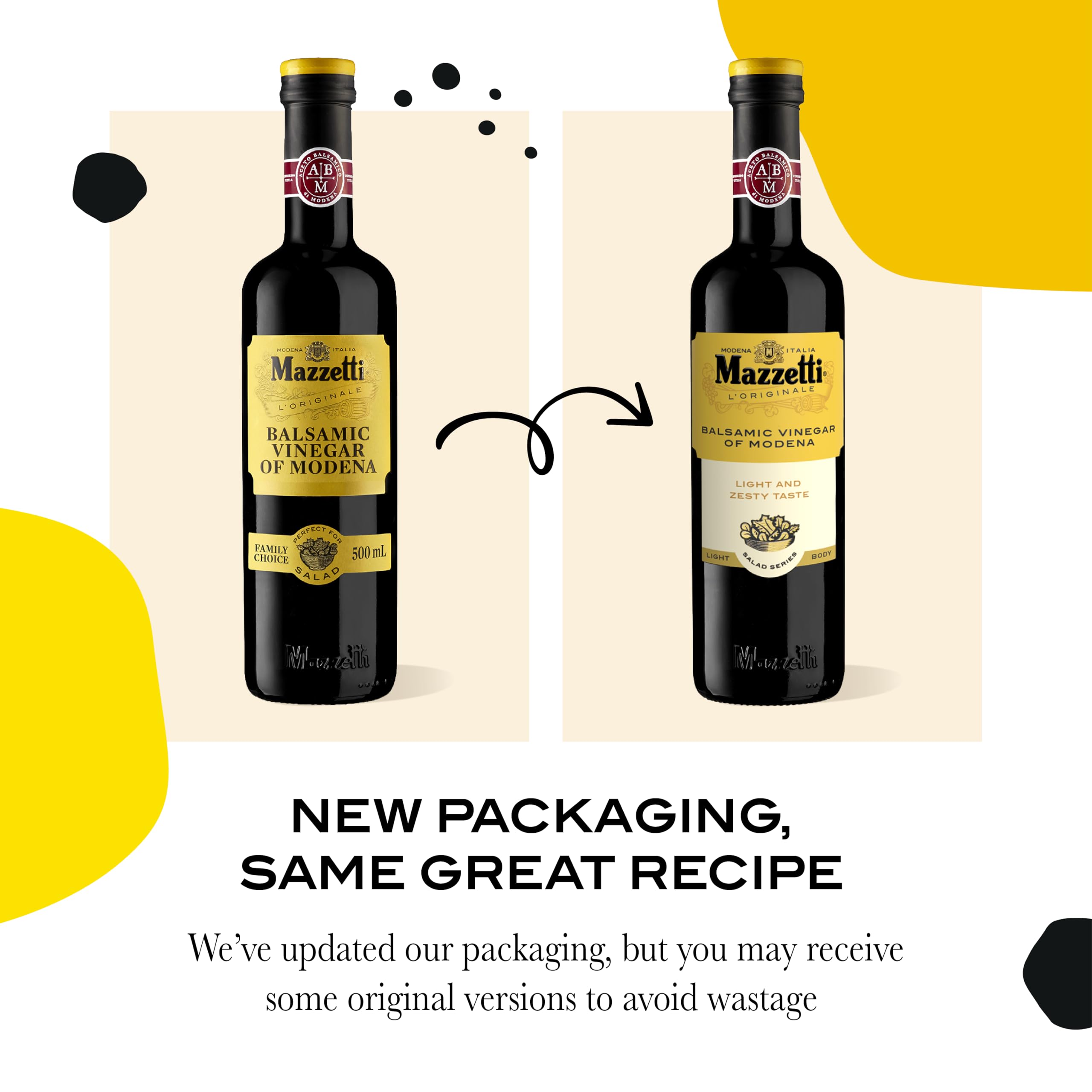 Mazzetti Yellow Label Balsamic Vinegar of Modena - Classic All-Rounder | 500ml