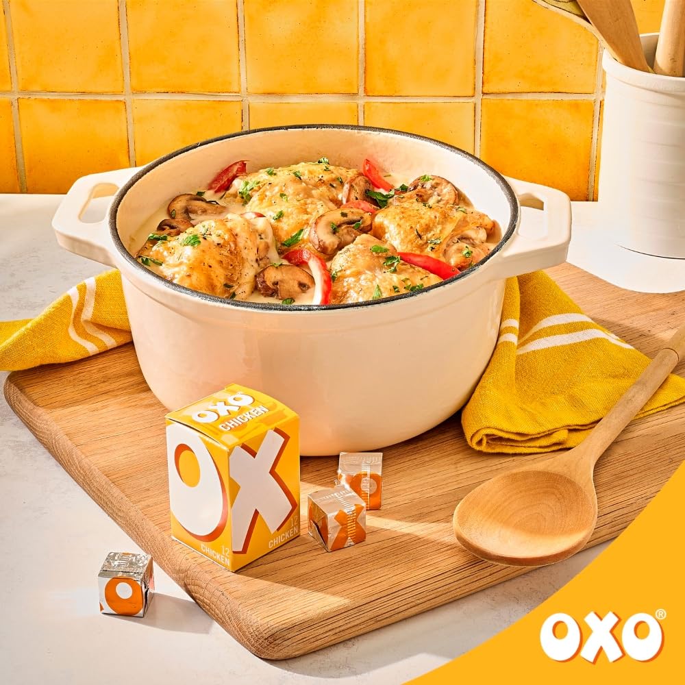 OXO Reduced Salt Chicken Stock Cubes - 24 Pack | Deep Flavour | Ideal for Roasts & Gravy 7
