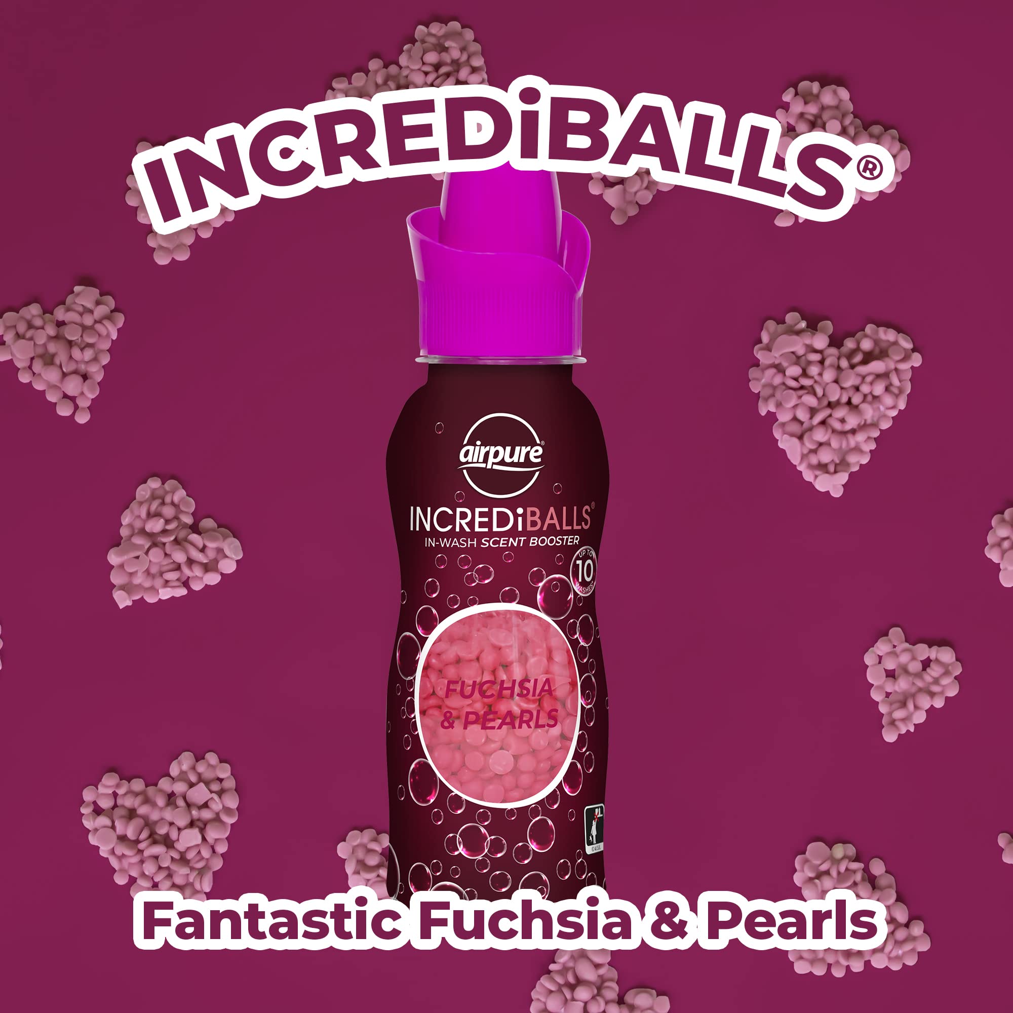 airpure INCREDiBALLS In-Wash Scent Booster - Fuchsia & Pearls Scent | 10 Washes | 128g 6