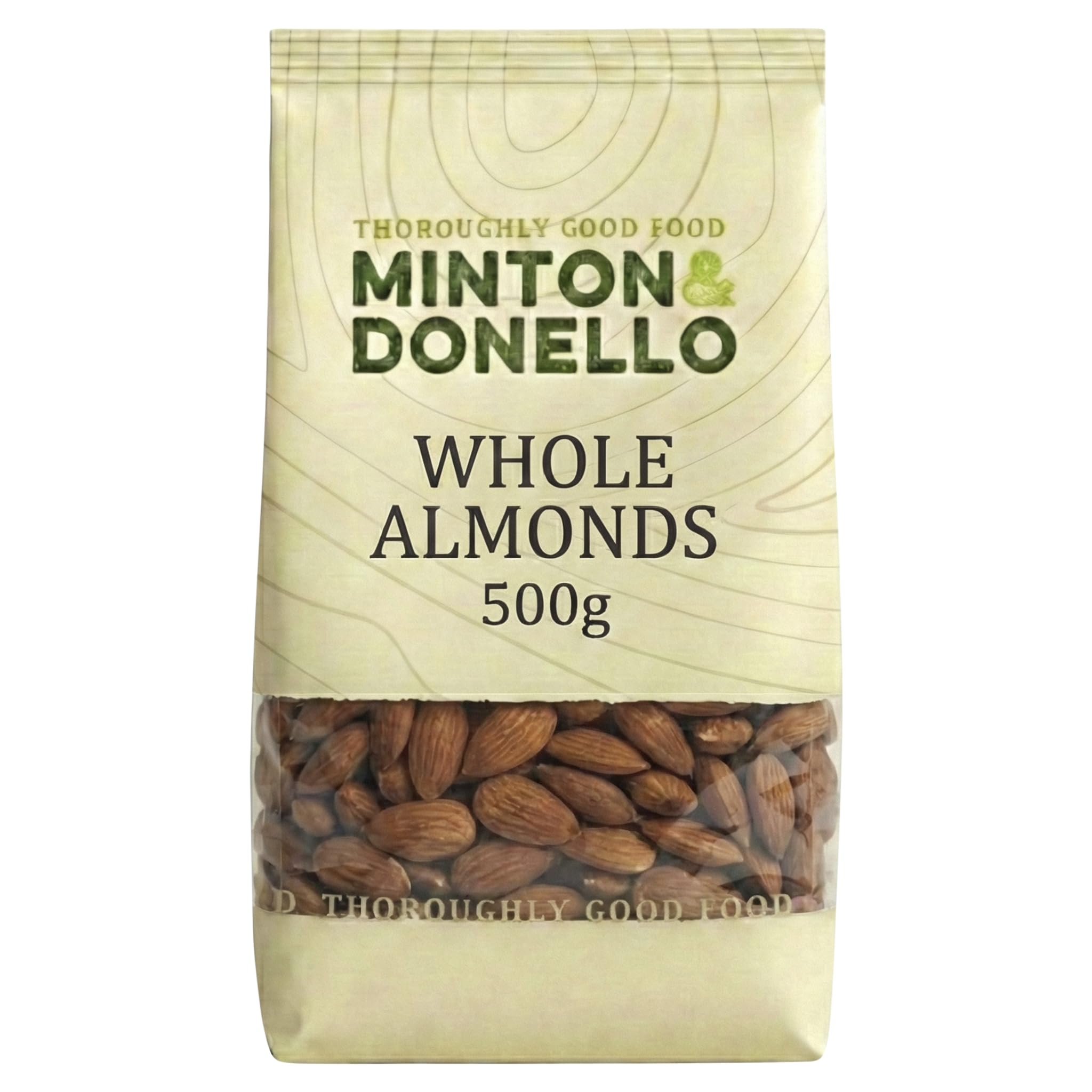 Minton & Donello Whole Almonds - Natural & Crunchy Snack | 500g Raw Nuts