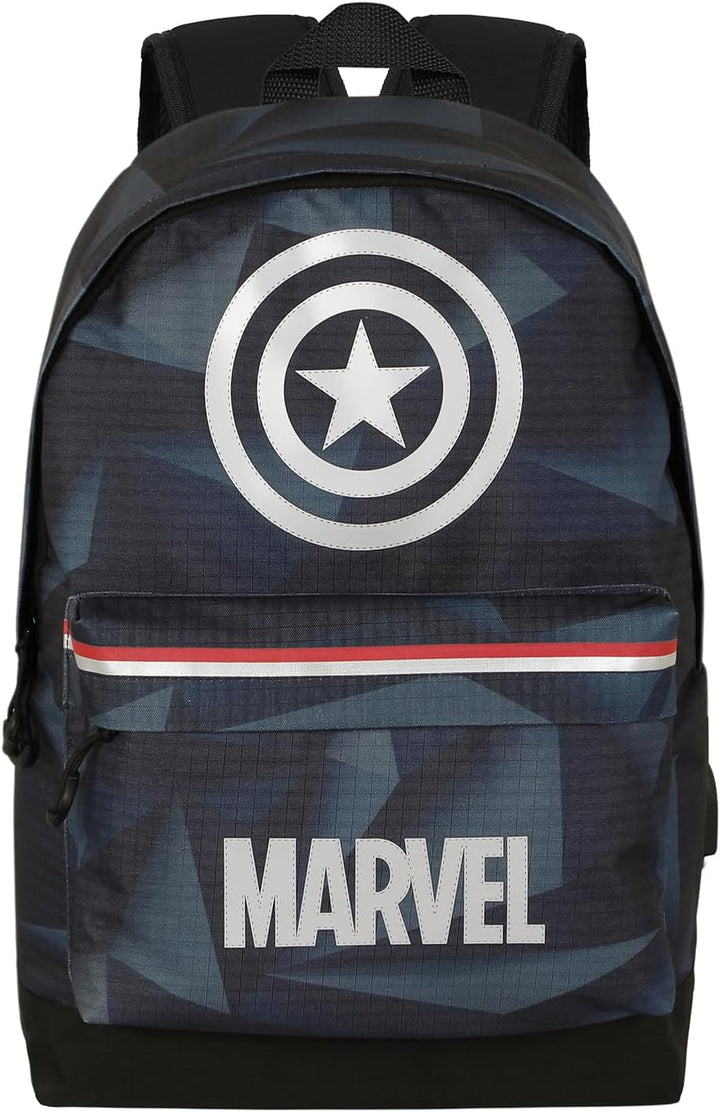 Marvel Metal-HS Silver Backpack, Black, 18 x 30 x 41 cm, Capacity 22 L