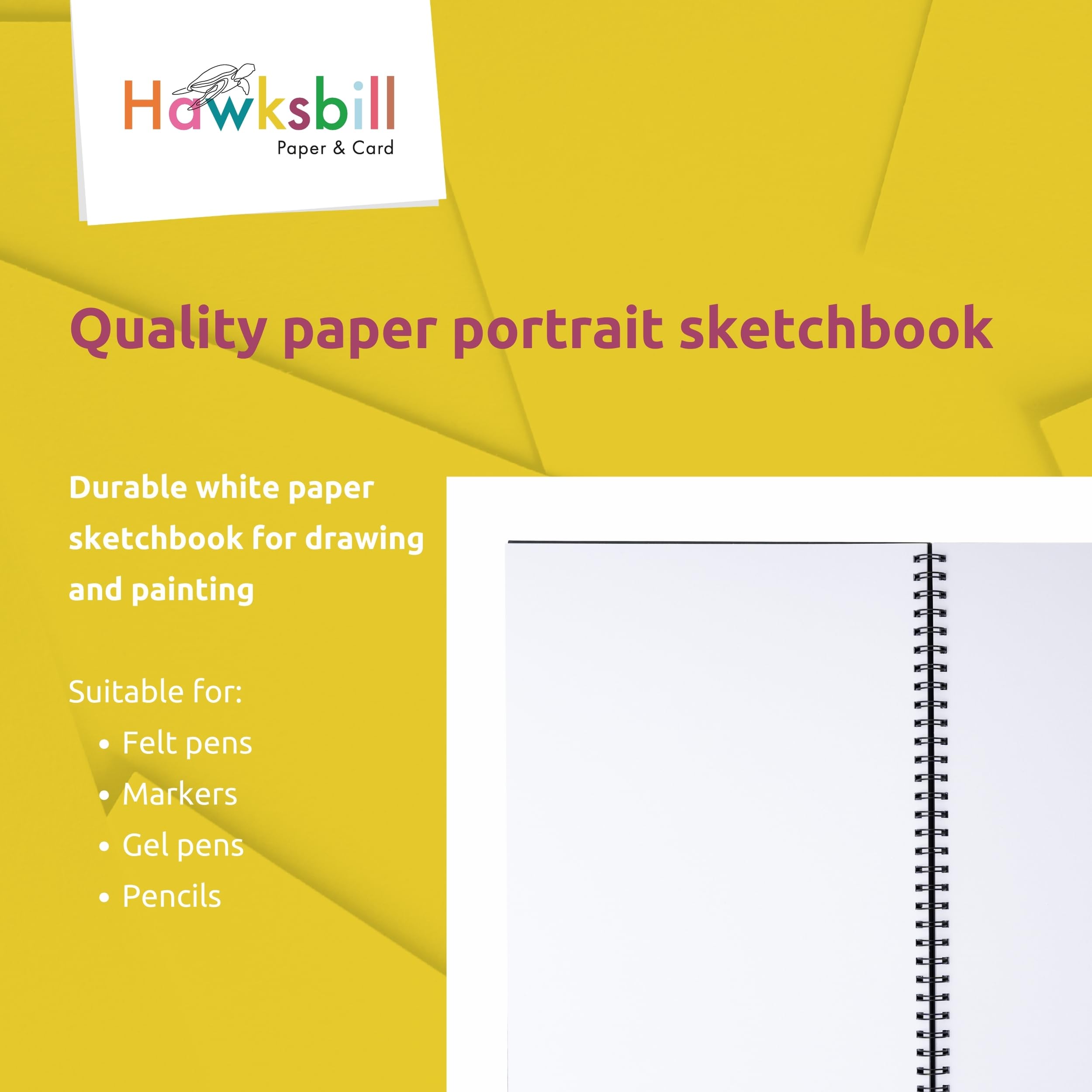 Hawksbill - A3 Black Sketchbook Hardcover Spiral 40 Sheets 150GSM Acid-Free Paper 8