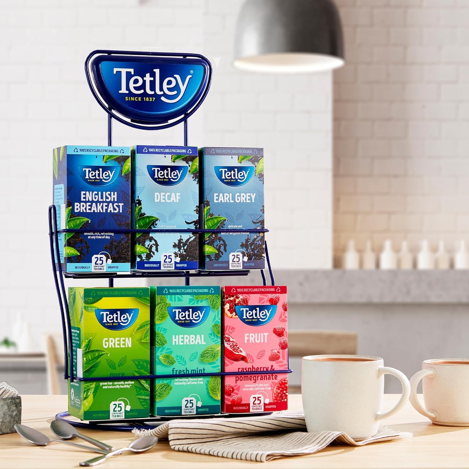 Tetley Fresh Mint Herbal Tea Bags - Peppermint & Spearmint Blend | Caffeine-Free | 6 x 25 Count (150 Bags Total) 8