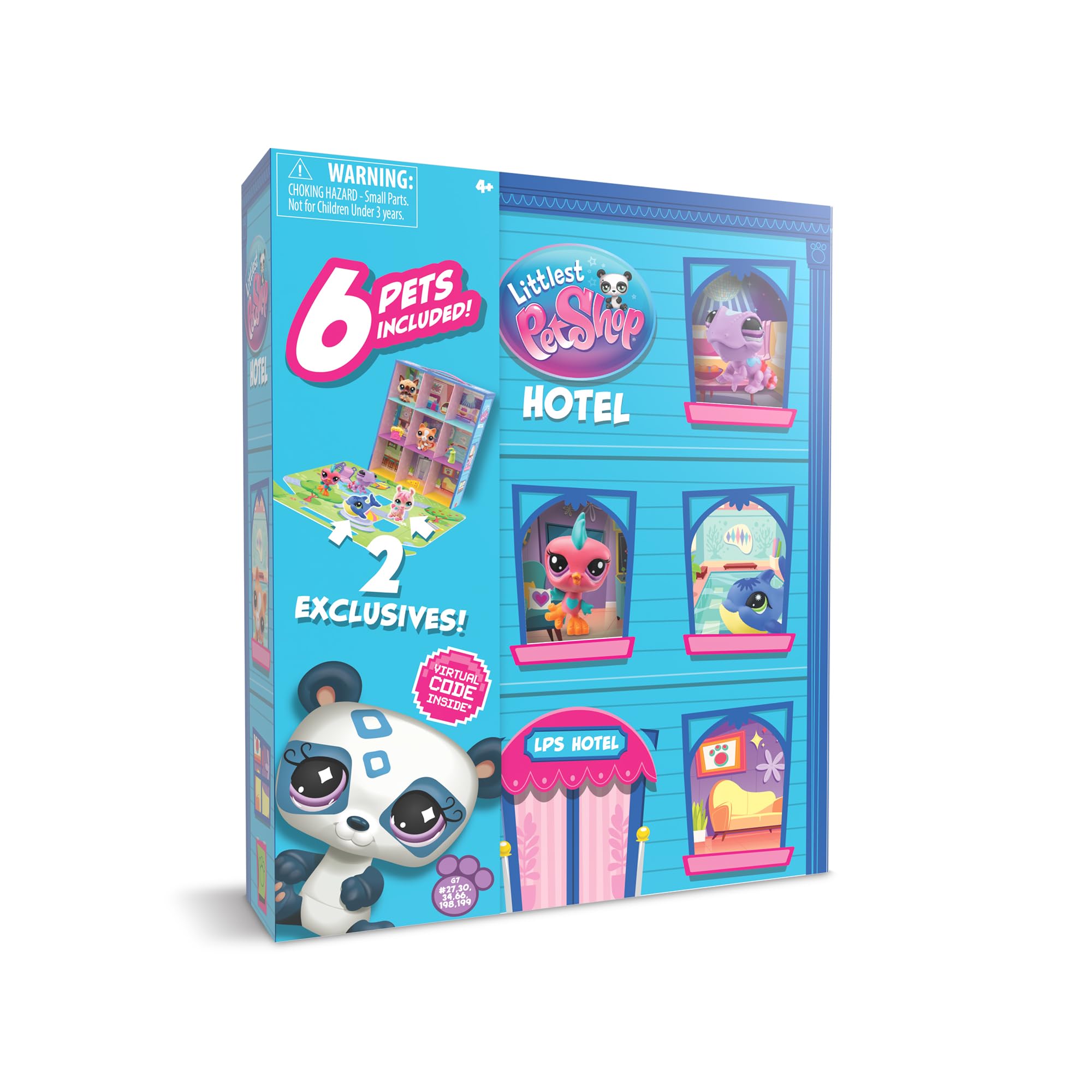Littlest Pet Shop Bandai Playful Pet Hotel - 6 LPS Minis with Accessories & Virtual Code 18