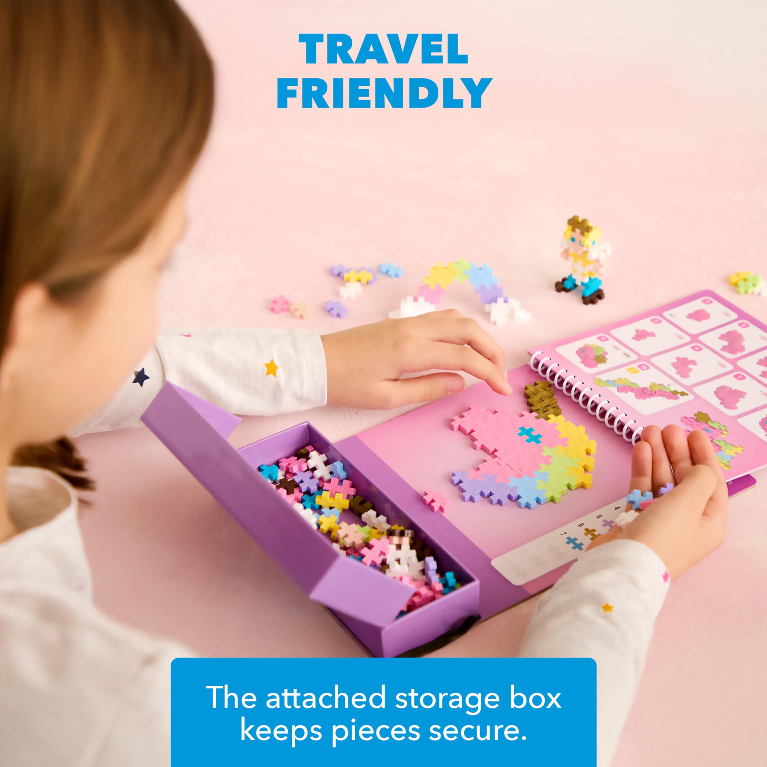 PLUS PLUS Puzzle by Number Activity Pad - 125-Piece Travel Building Set for Kids 5+ 6