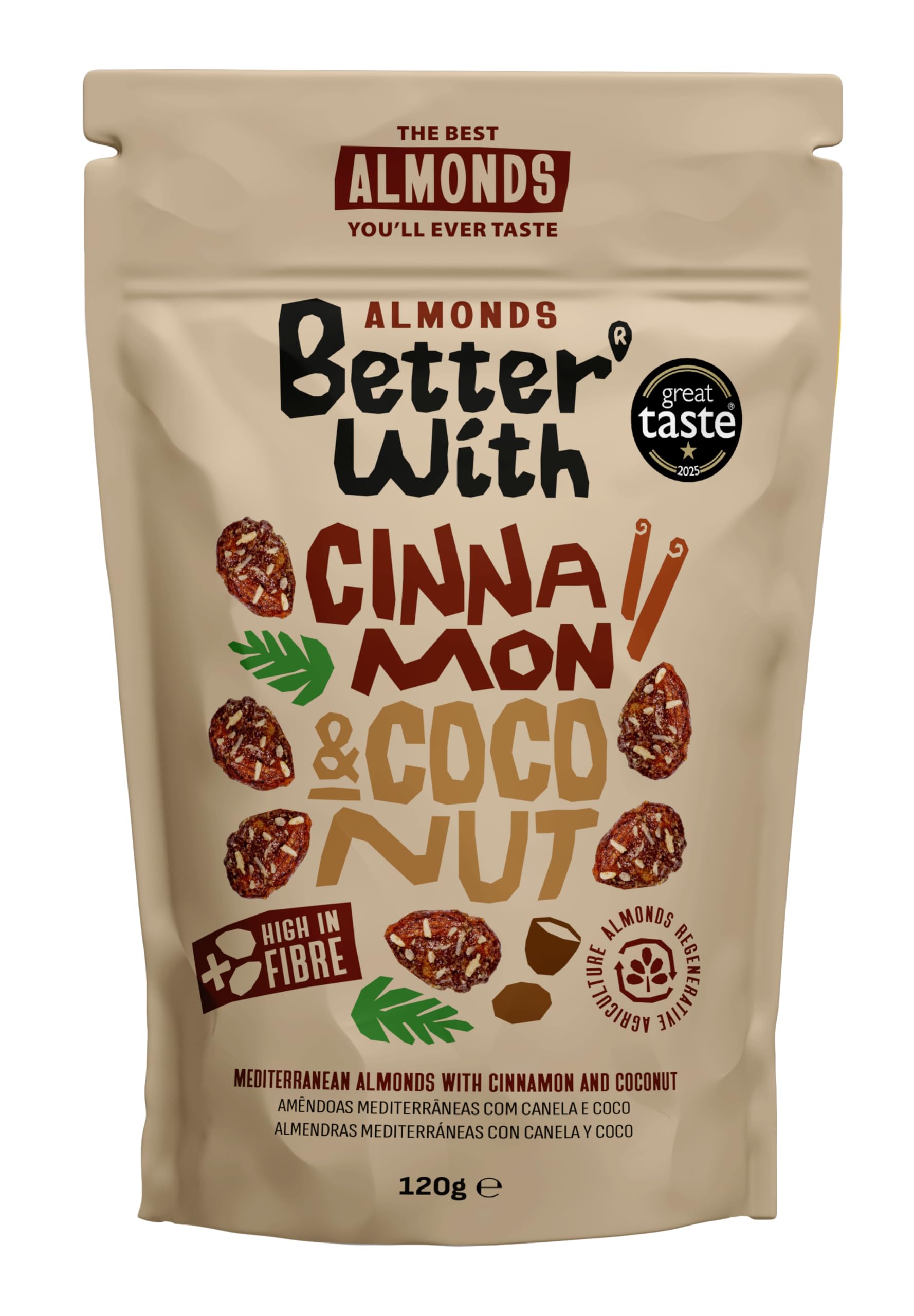 Better With Cinnamon & Coconut Almonds - 120g Pack | Sharing Snack
