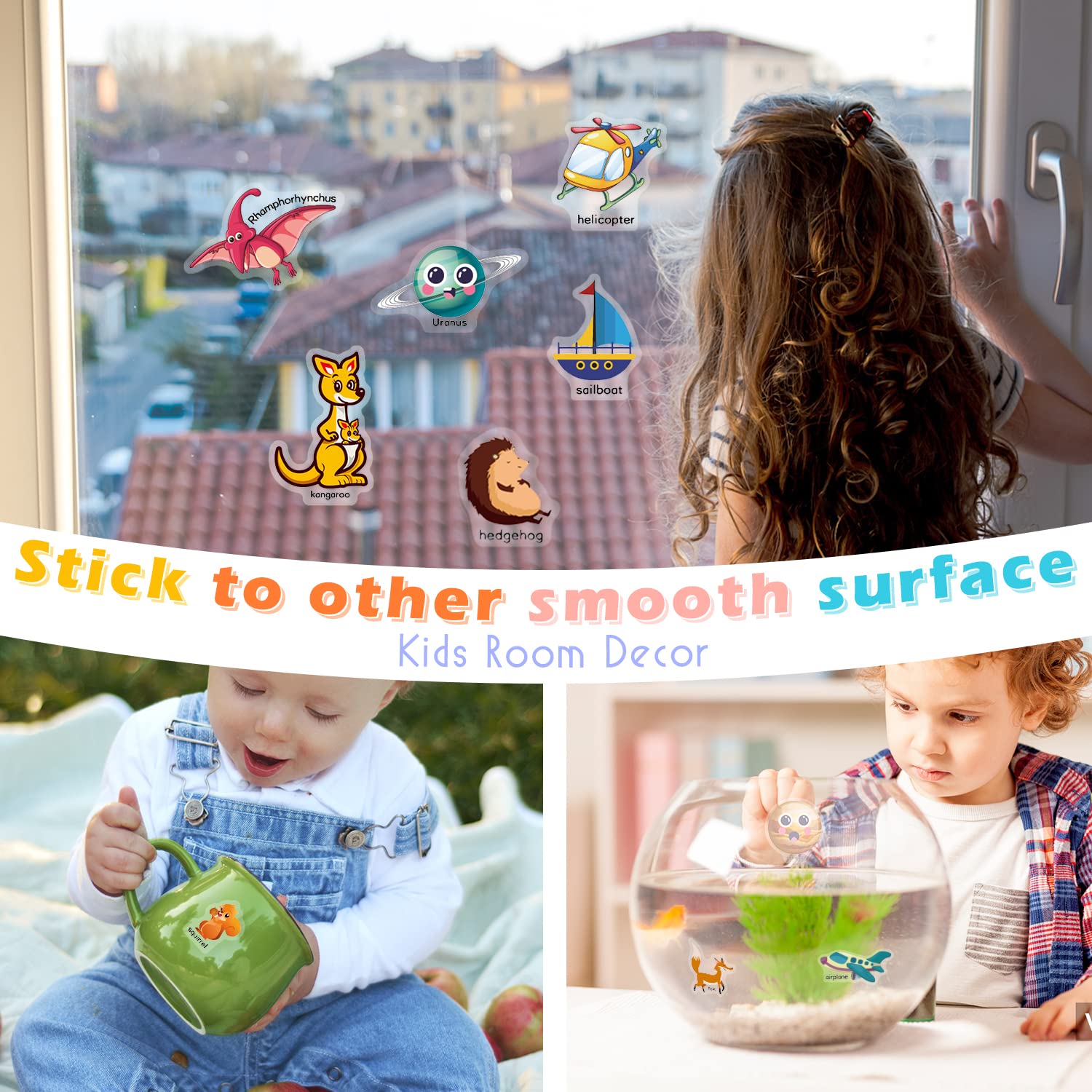 GUYUCOM 4 Pack Reusable Sticker Books for Kids Ages 3+ | Dinosaur, Animal, Space, Vehicle Themes 4