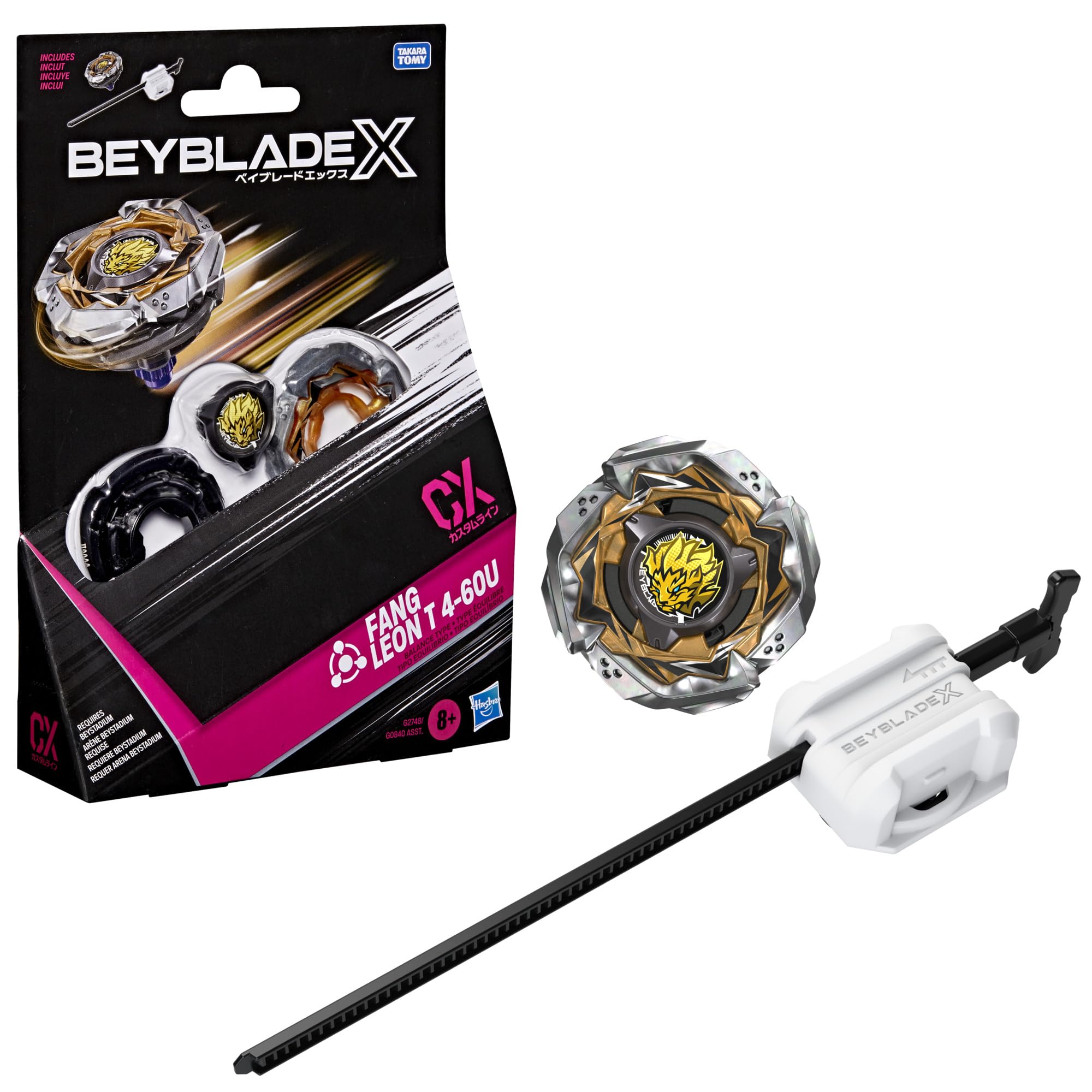 Hasbro Beyblade X Fang Leon T 4-60U CX Starter Pack | Right-Spin Balance Type Top | Ages 8+